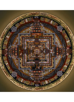 Kalachakra (Wheel of Time) Mandala Thangka | Journey Through Time and Enlightenment