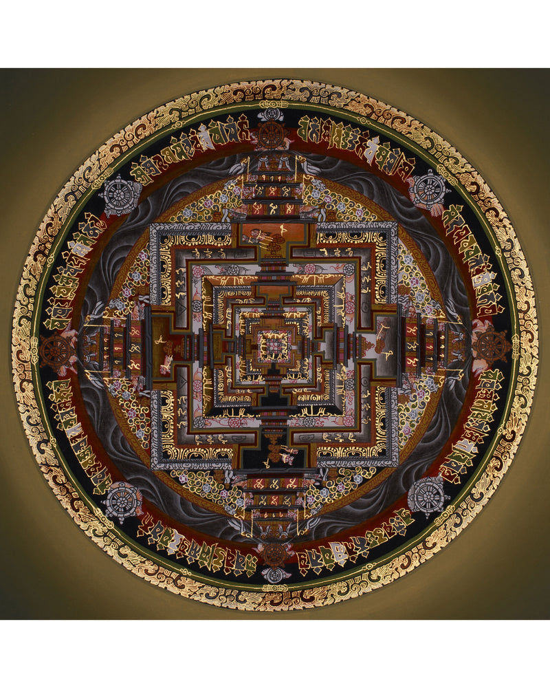 Kalachakra (Wheel of Time) Mandala Thangka | Journey Through Time and Enlightenment