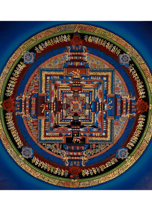 Mandala Kalachakra Thangka | Tibetan Buddhist Art of Cosmic Energy