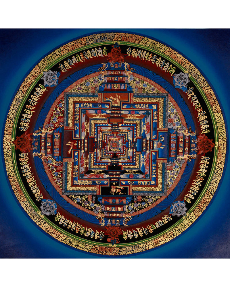 Mandala Kalachakra Thangka | Tibetan Buddhist Art of Cosmic Energy