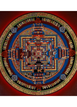 Mandala Kalachakra Thangka | Tibetan Buddhist Art of Cosmic Energy