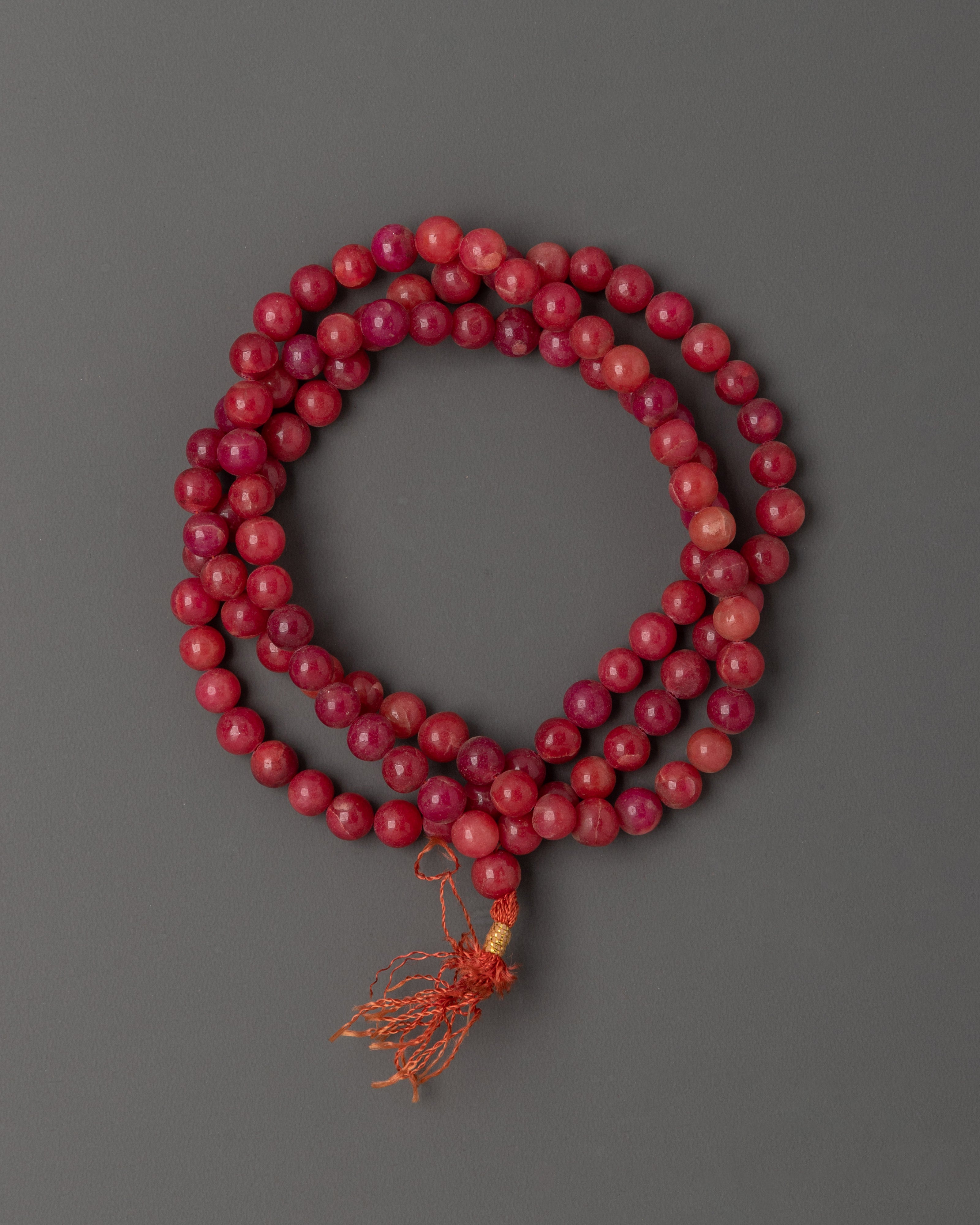 Japa Mala with 9mm Red Beads | Prayer and Meditation Sacred Item