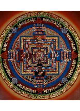 Mandala Kalachakra Thangka | Tibetan Buddhist Art of Cosmic Energy