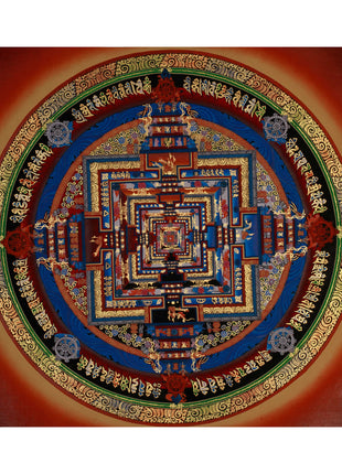 Mandala Kalachakra Thangka | Tibetan Buddhist Art of Cosmic Energy