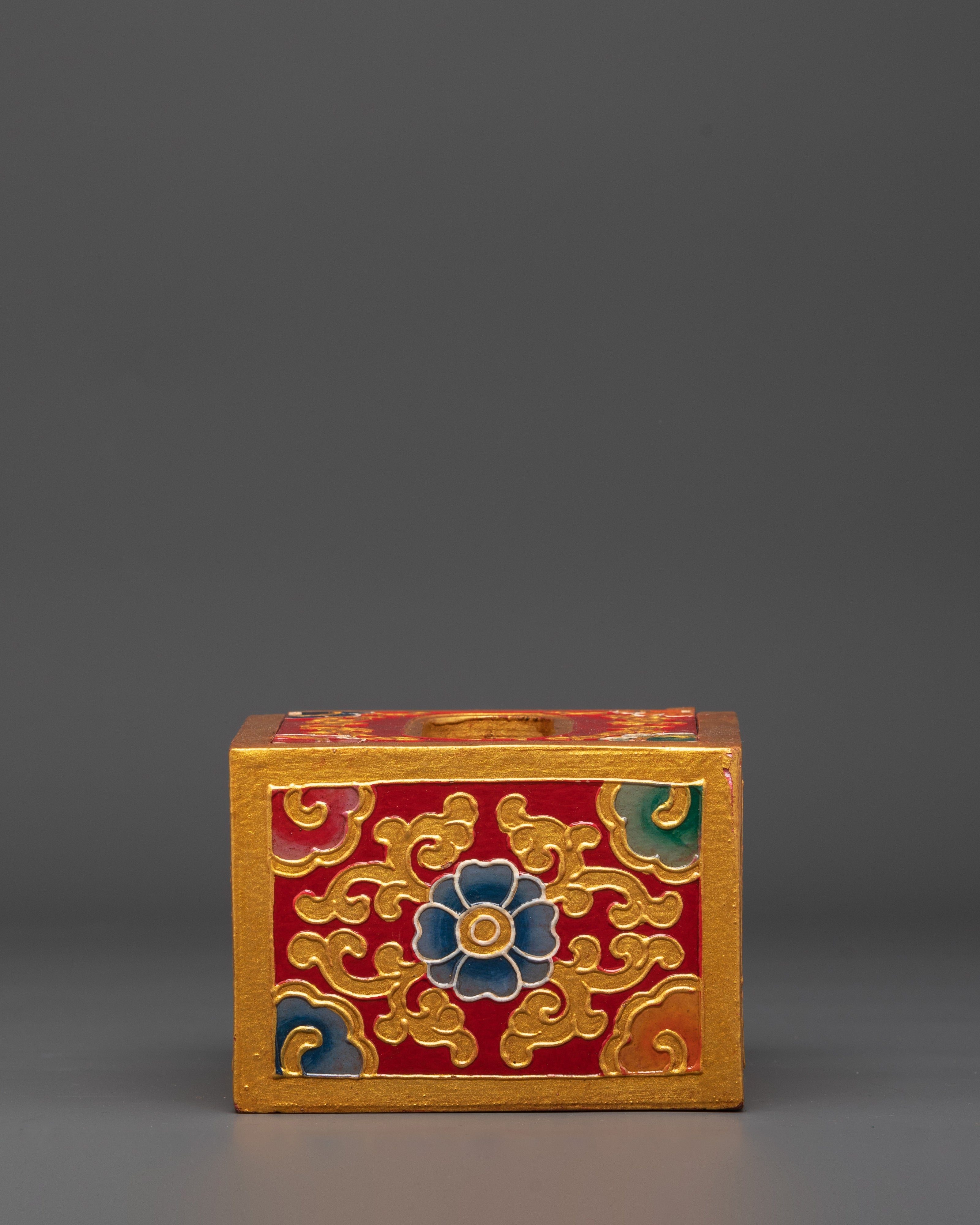 Hand Painted Tibetan Tissue Holder | Wooden Box Home Décor