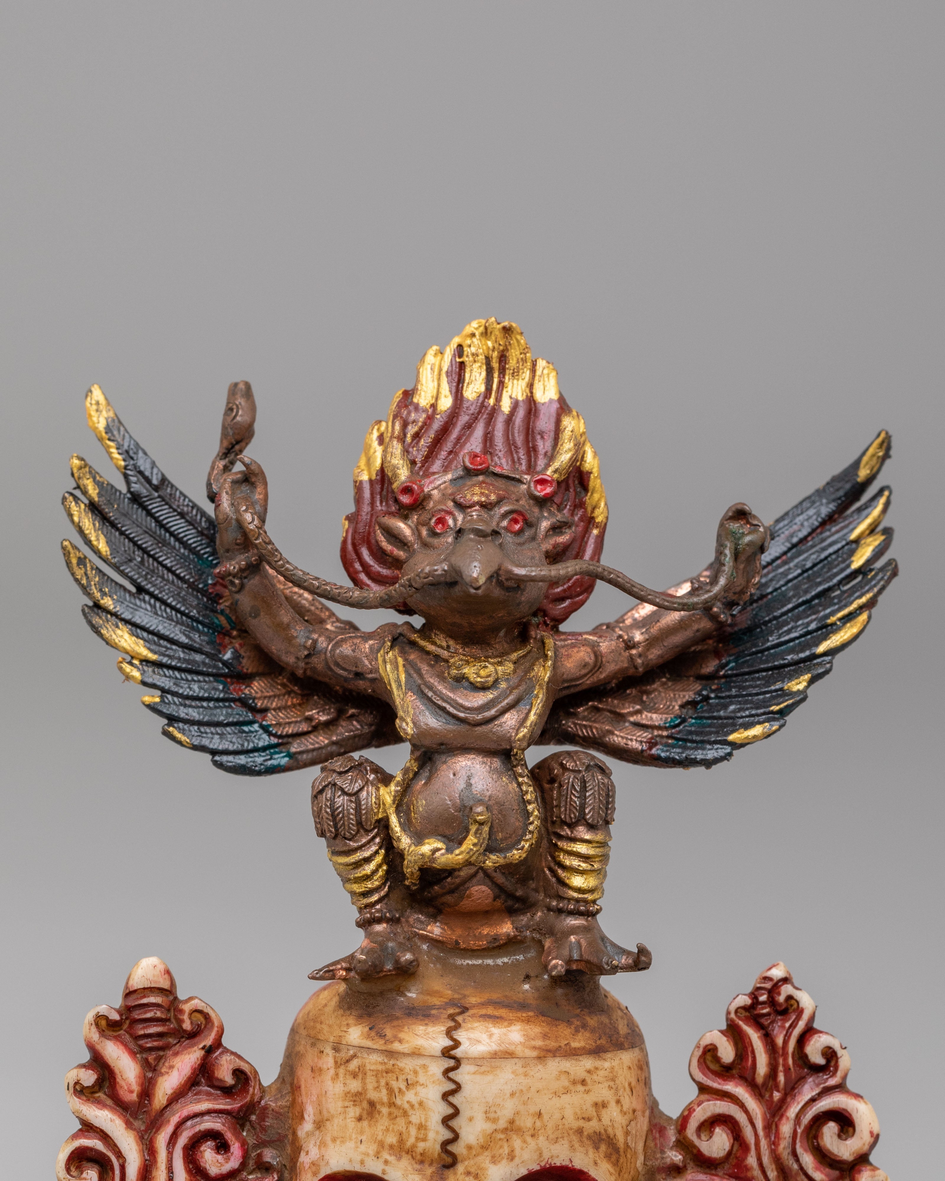 Garuda on Skull Sculpture | Spiritual Home Decoration