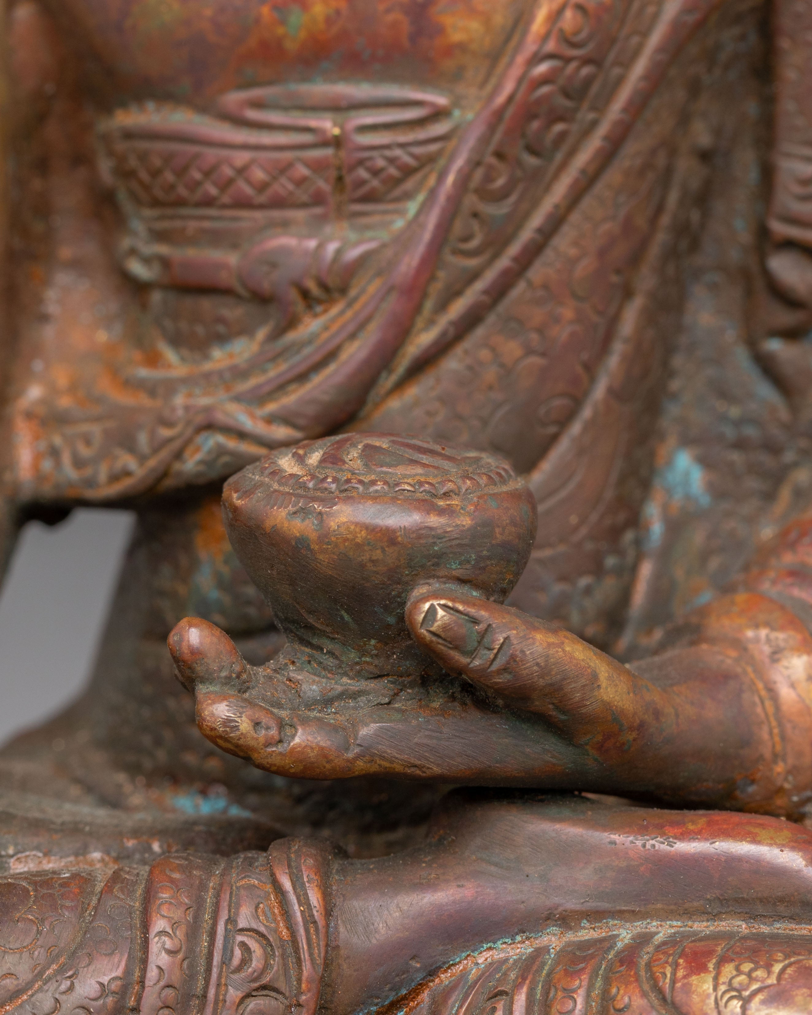 Sacred Shakyamuni Buddha Dharma Statue | Tibetan Copper Art for Meditation