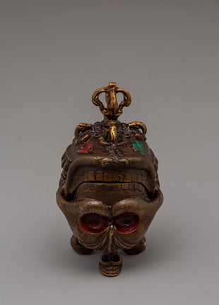 Oxidized Brass Ritual Skull | Spiritual Practices and Decor