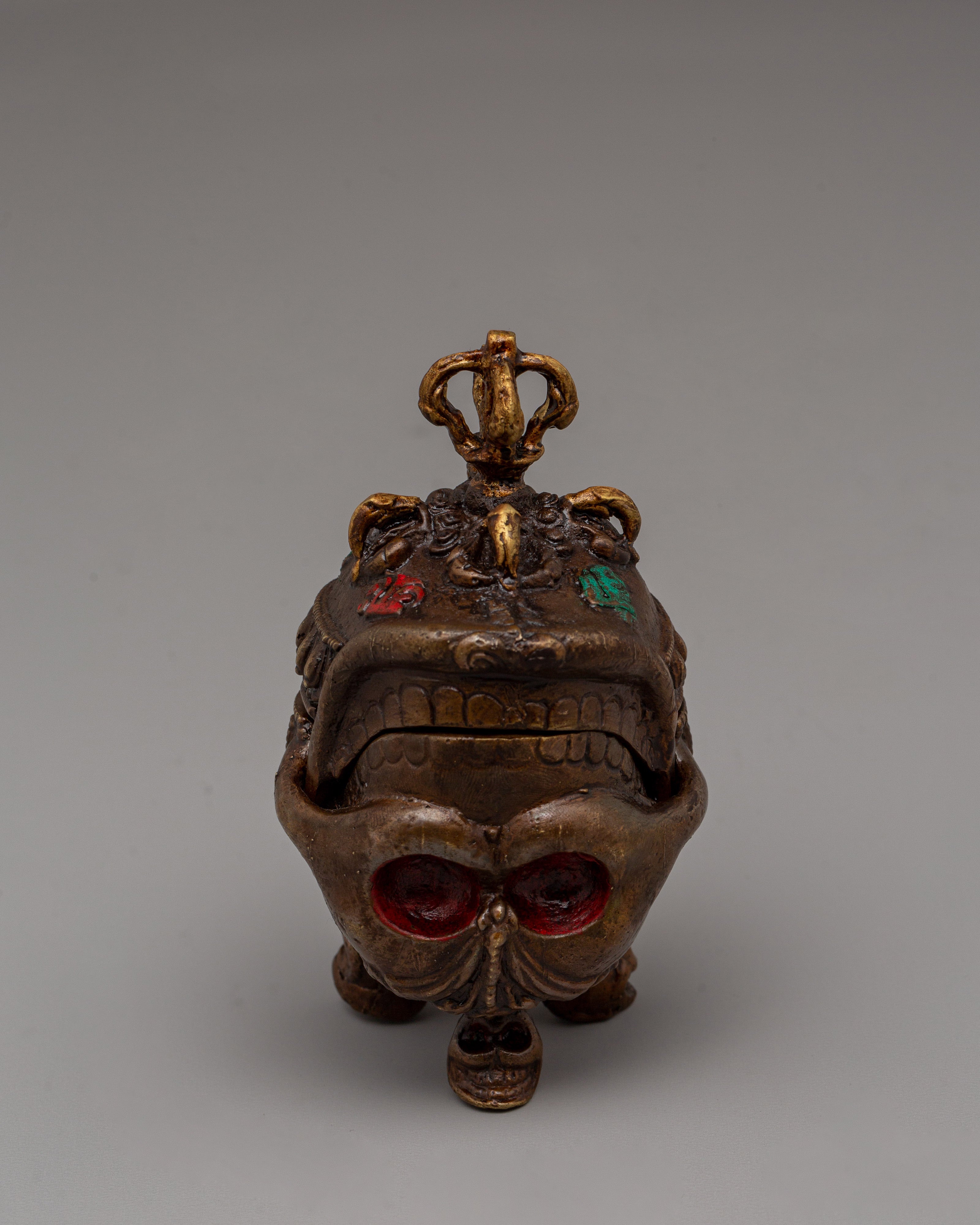 Oxidized Brass Ritual Skull | Spiritual Practices and Decor