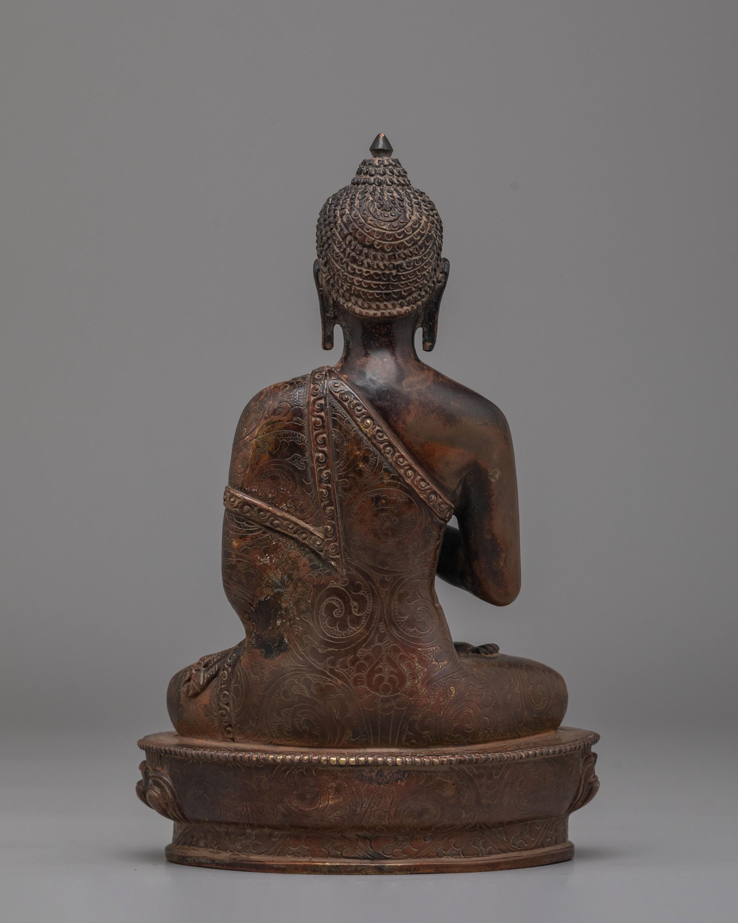 Amogasiddhi Buddha Deity Statue | Oxidized Copper Body