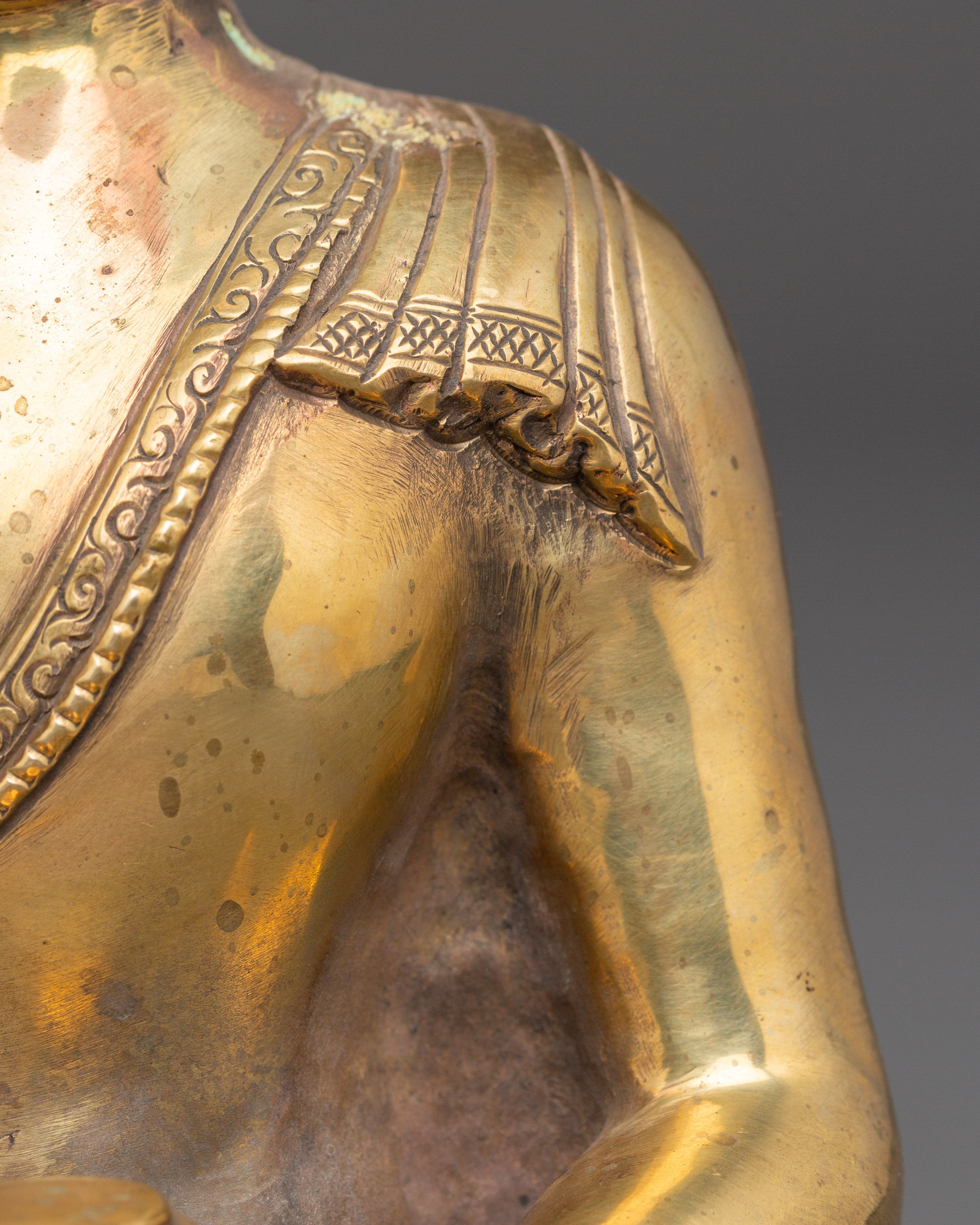 Gold Plated Amitabha Statue | Buddhist Deity Figurine