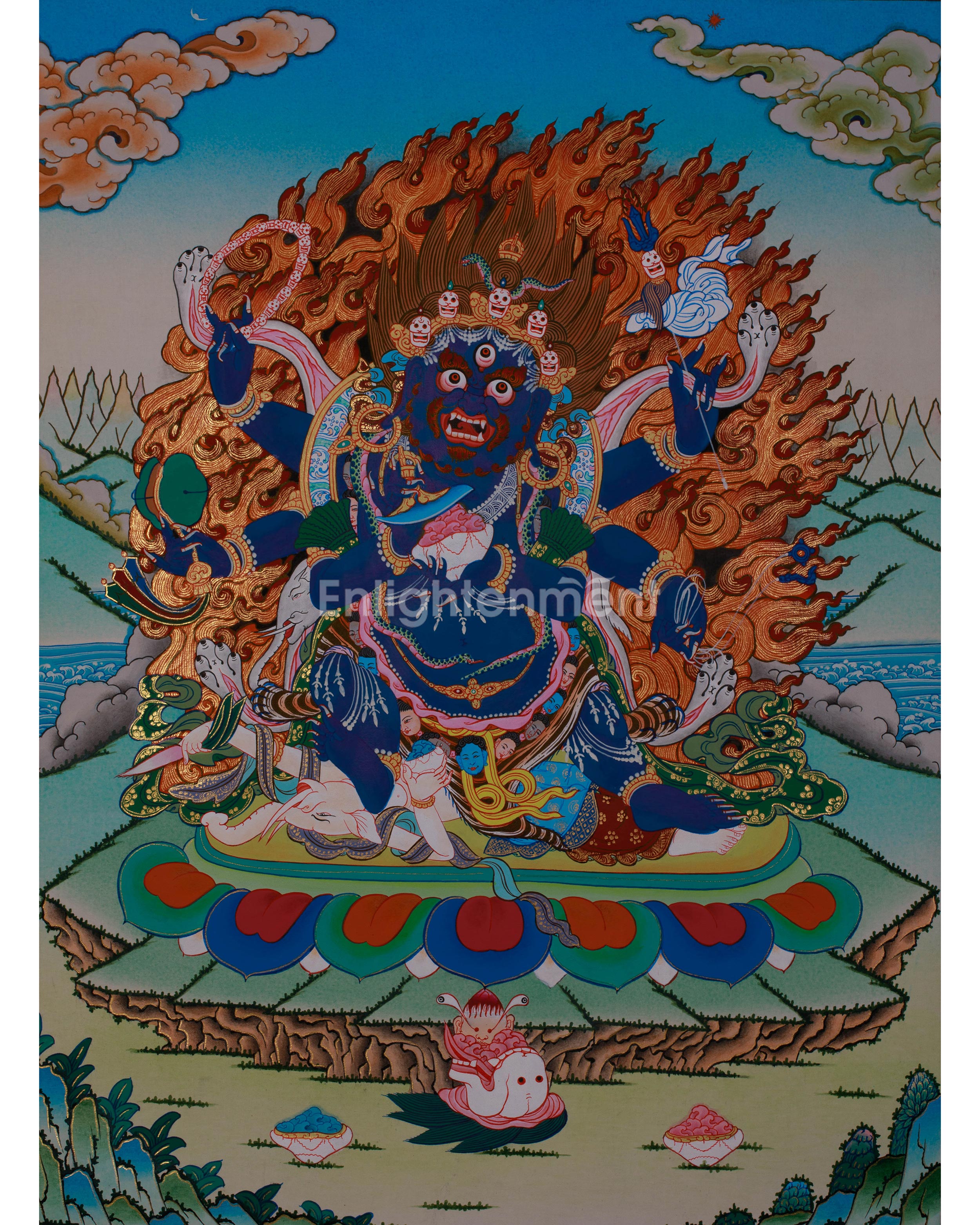 Six Arm Mahakala Thangka | Wrathful Manifestation of The Buddha