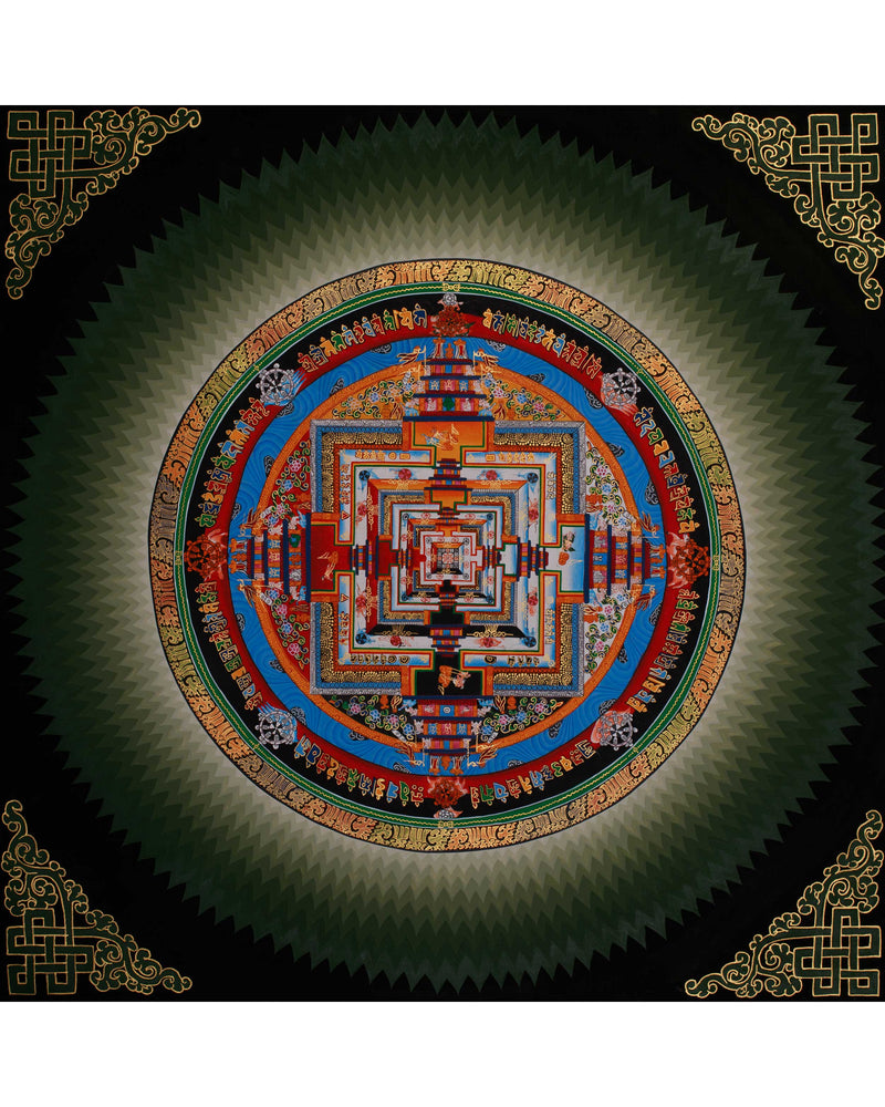 Rainbow Kalachakra Mandala Thangka | The Wheel of Time and Spiritual Awakening