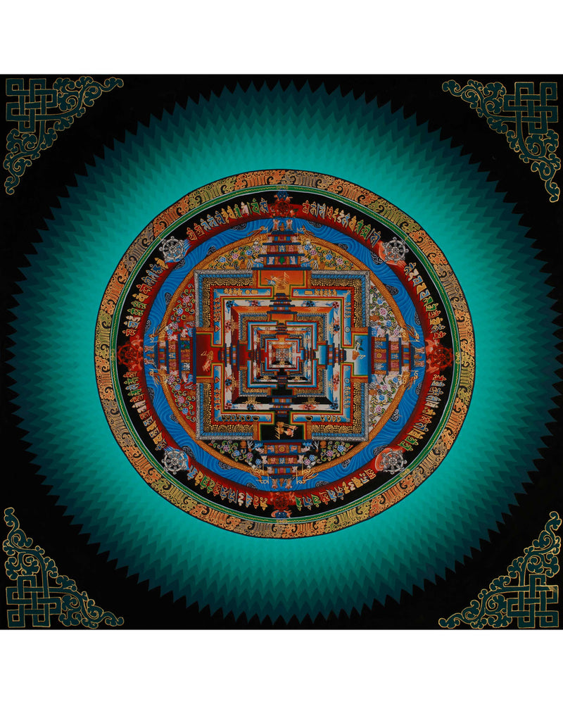 Rainbow Kalachakra Mandala Thangka | The Wheel of Time and Spiritual Awakening