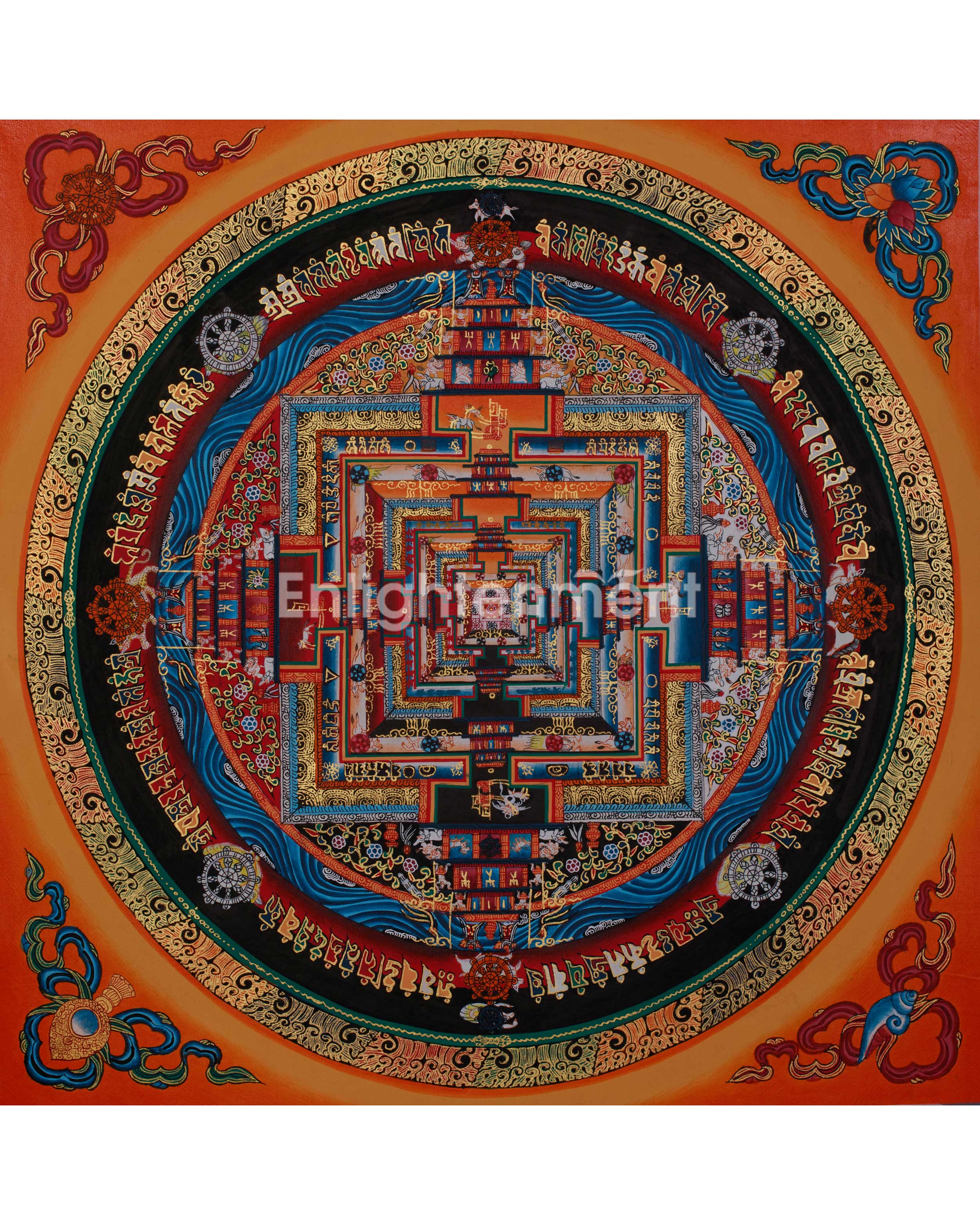 16 Inch Kalachakra Mandala | Wheel of Time | Tibetan Art for Balance and Healing