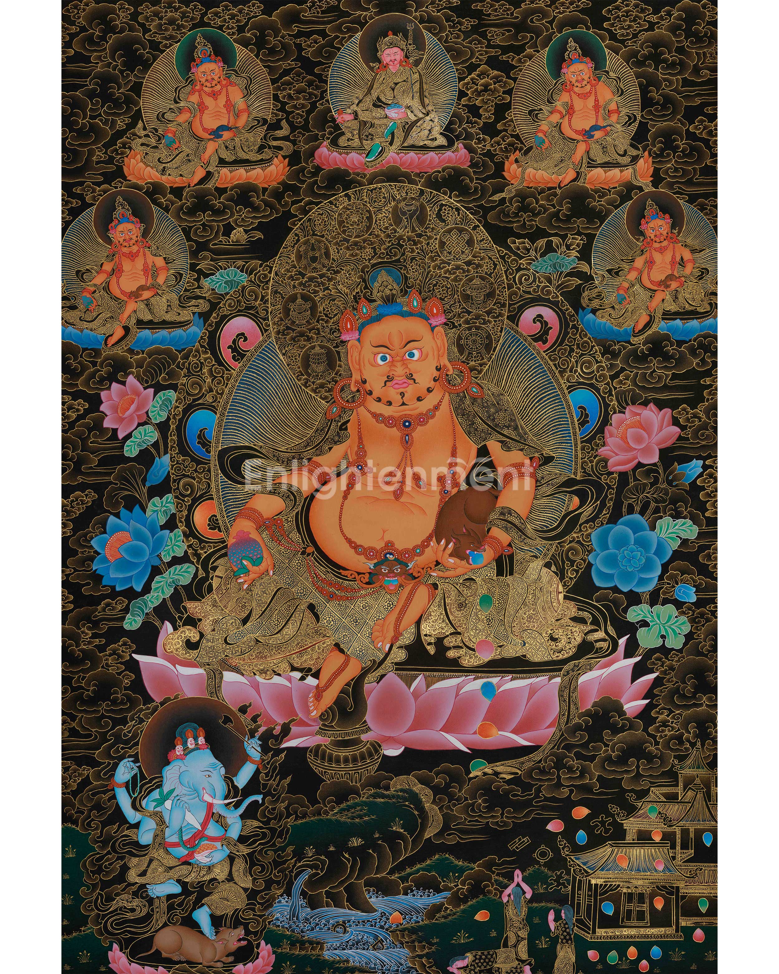 Dzambhala, The Wealth Deity Thangka | Tibetan Art for Prosperity