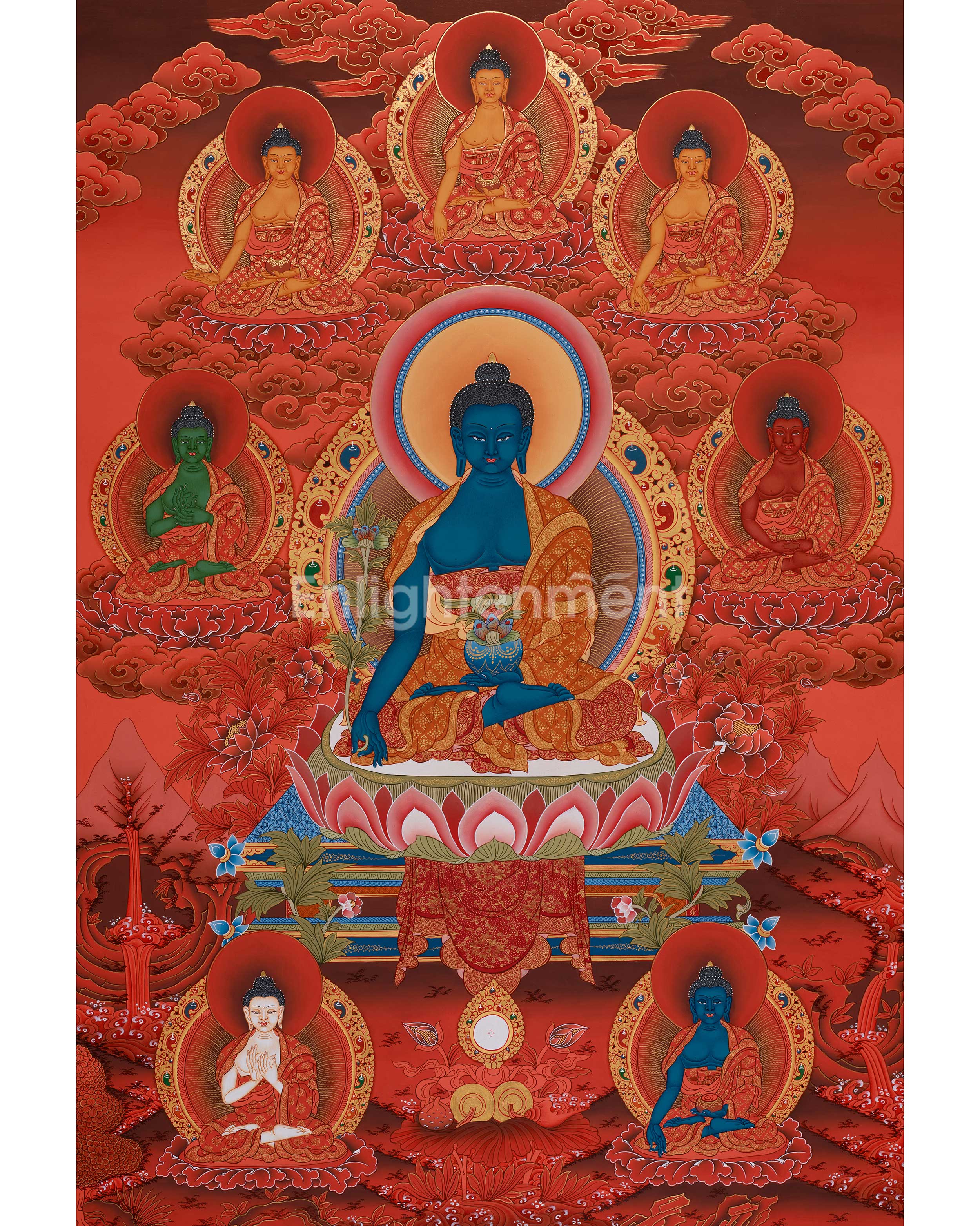 Healing Buddha With Dhyani Buddhas | Spiritual Healing & Balance
