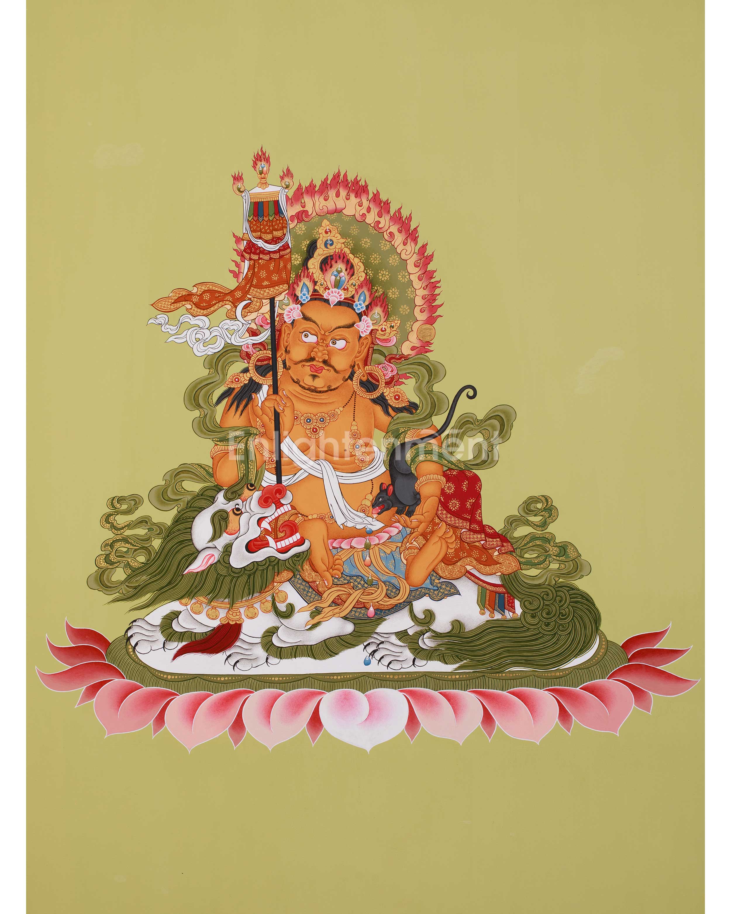 Vaishravana Deity Thangka | Tibetan Guardian King of Wealth