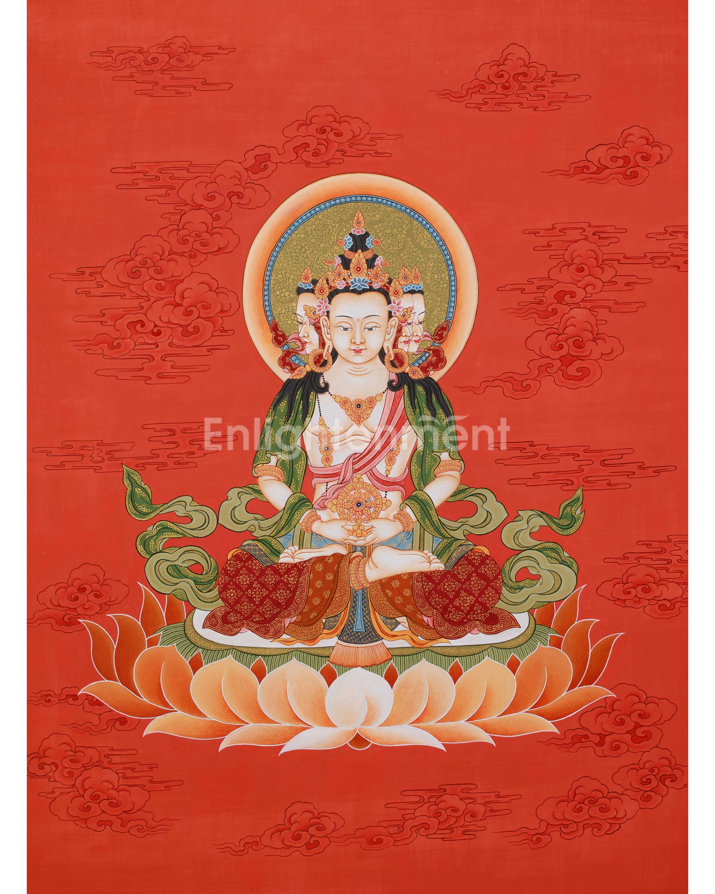 Vairochana Buddha Thangka | Tibetan Wisdom Deity Art
