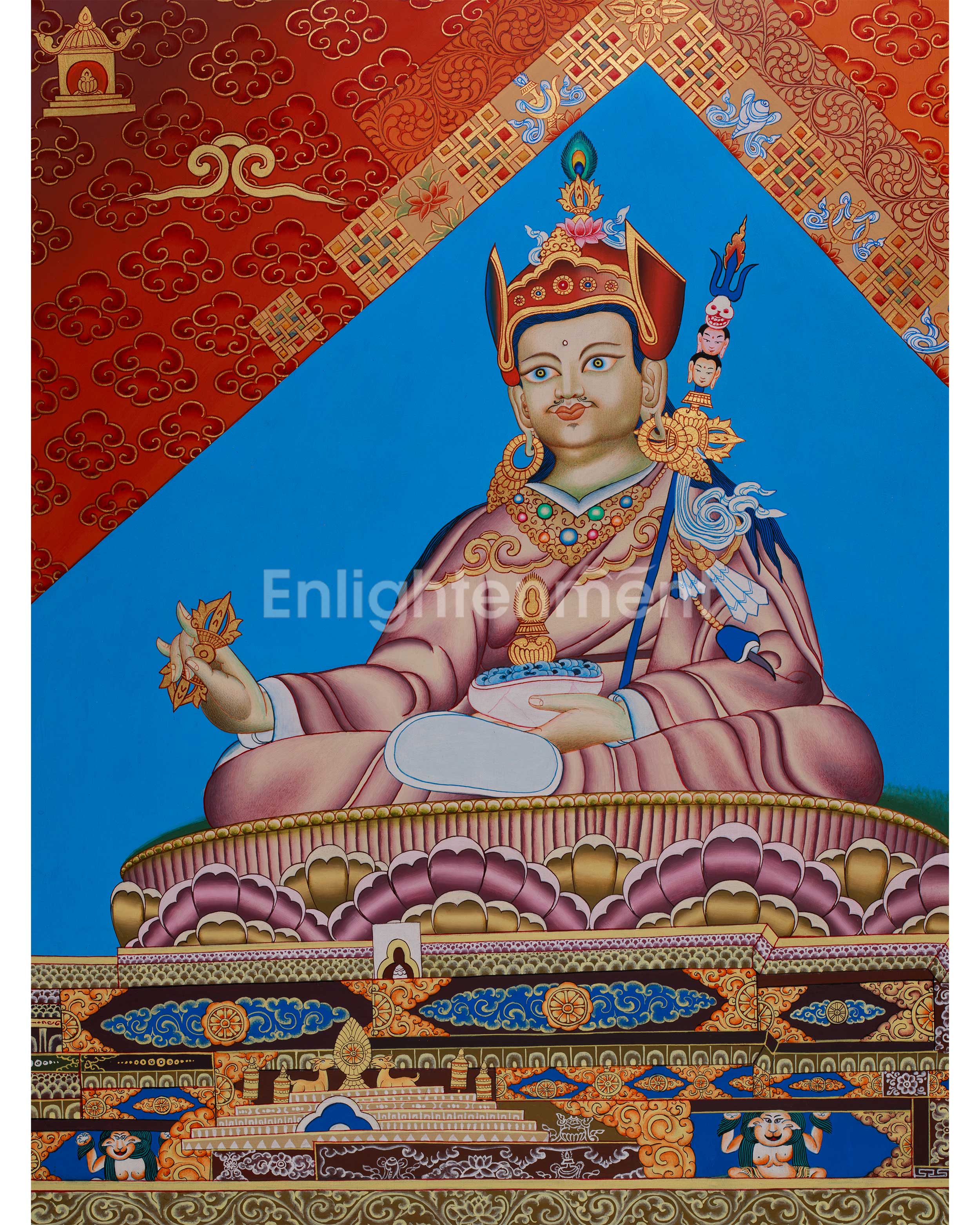 Tibetan Thangka of Padmasambhava | Sacred Guru Rinpoche Artwork for Vajrayana Practice