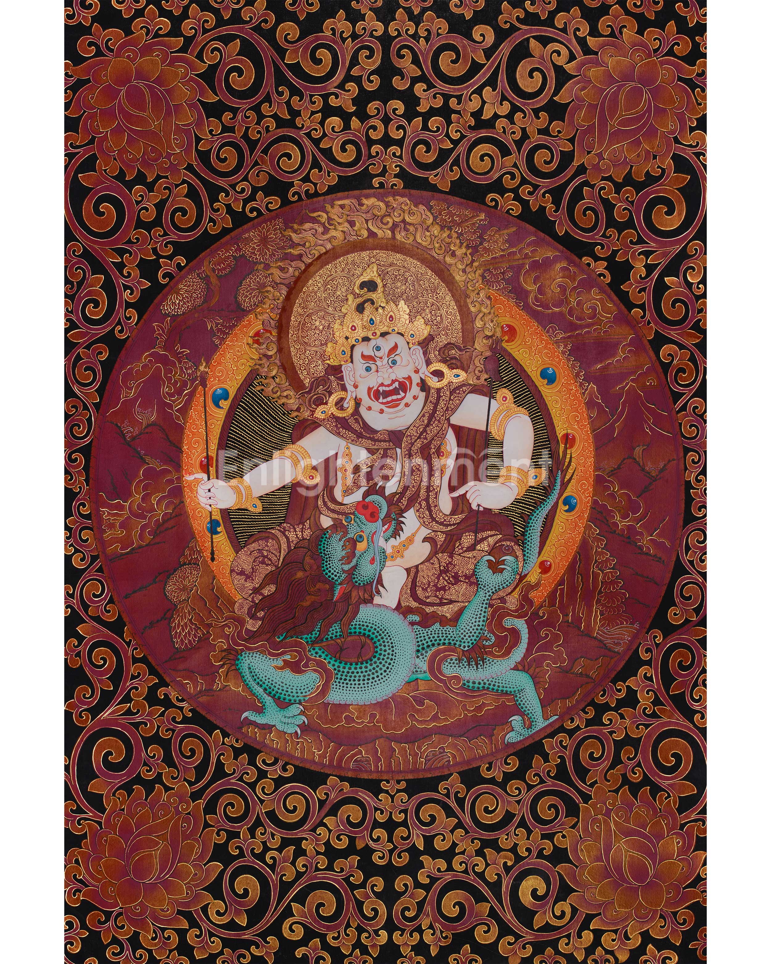 White Dzambhala Thangka | The Guardian of Wealth and Fortune