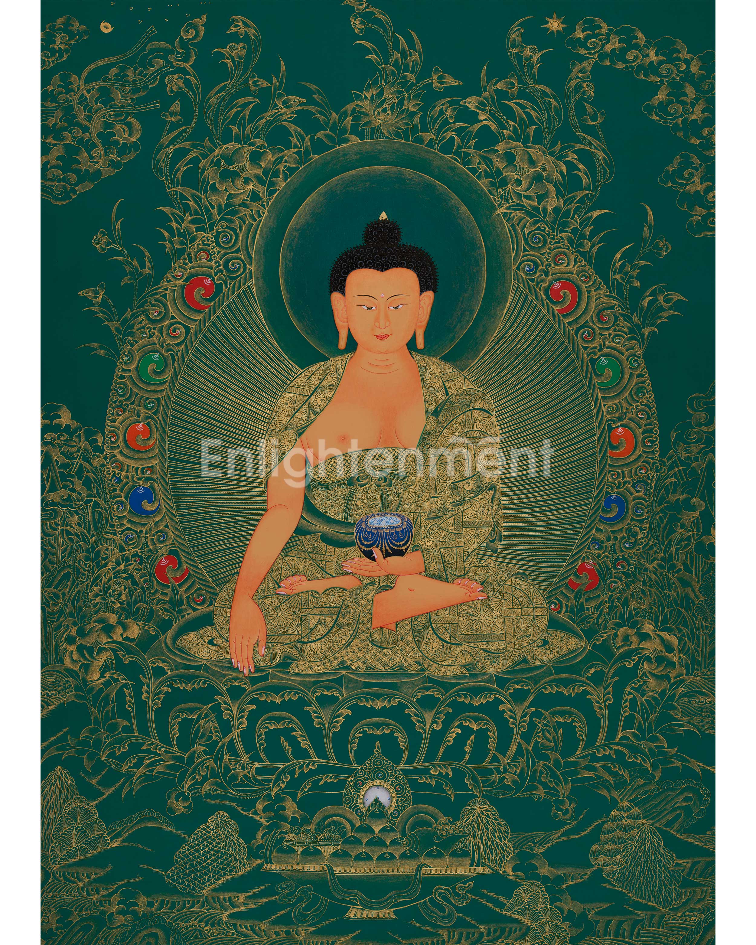 Traditional Shakyamuni Buddha Artwork | Sacred Thangka of Peace and Enlightenment
