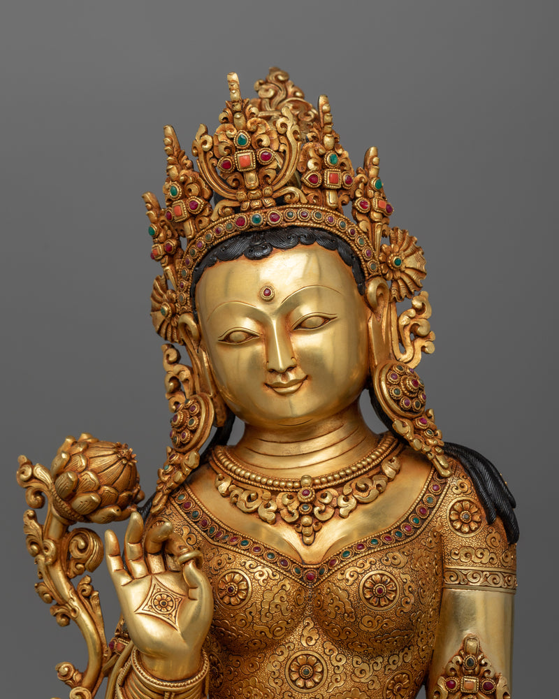 Mother Dolma, Green Tara Figurine | A Timeless Treasure of Devotion and Beauty