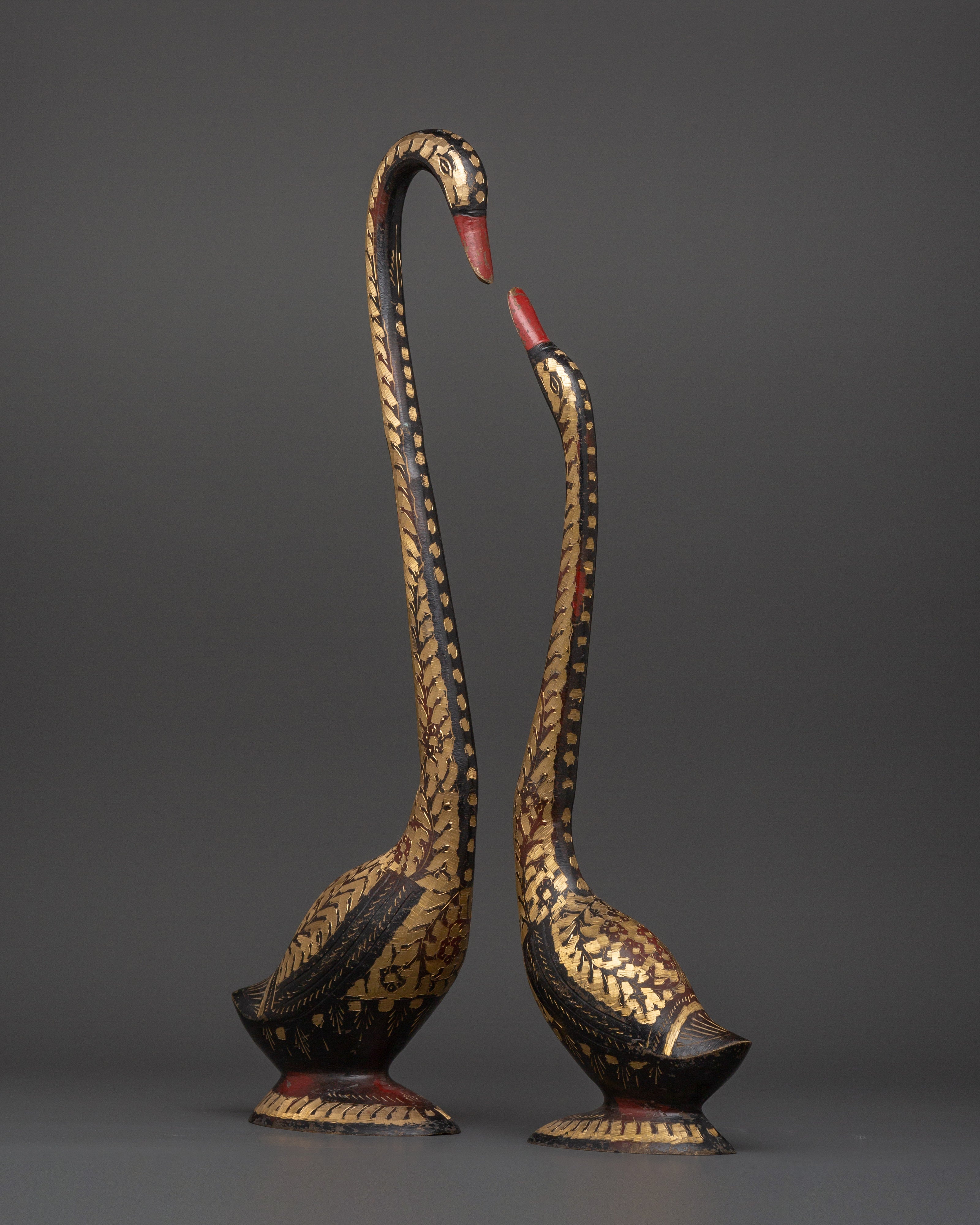 Handcrafted Brass Swan Figurine Set | Elegant Sculptures