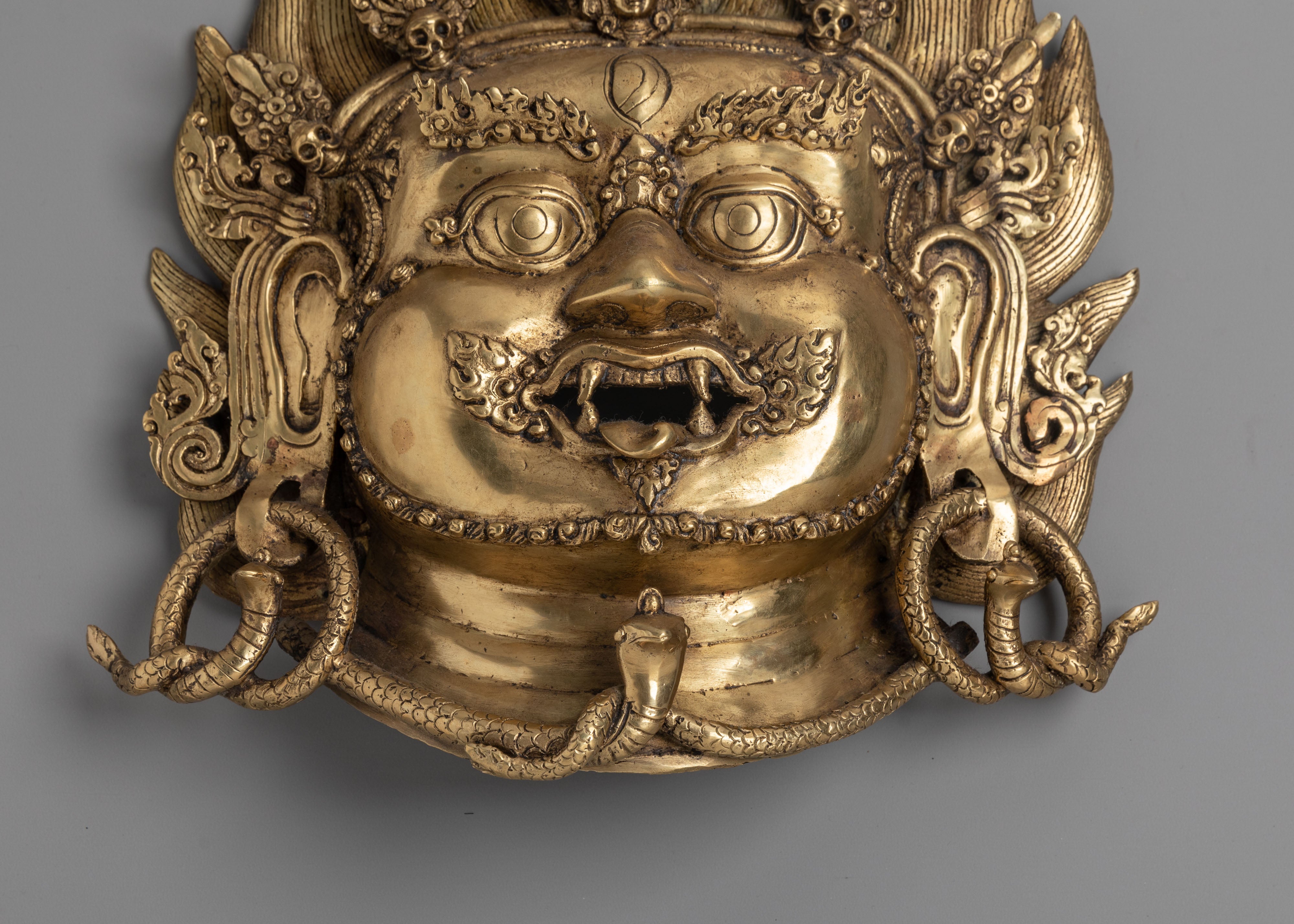 Handmade Bhairav Wall Hanging | Tibetan Hindu Deity Mask for Protective Home Decor