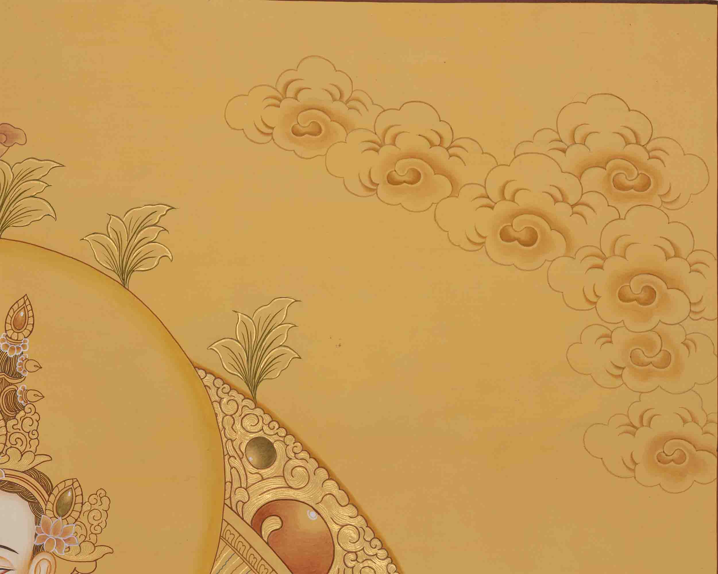 Full Gold Style Vajrasattva Shakti with Consort | Dorje Sempa and Yab Yum Tibetan Wall Hanging