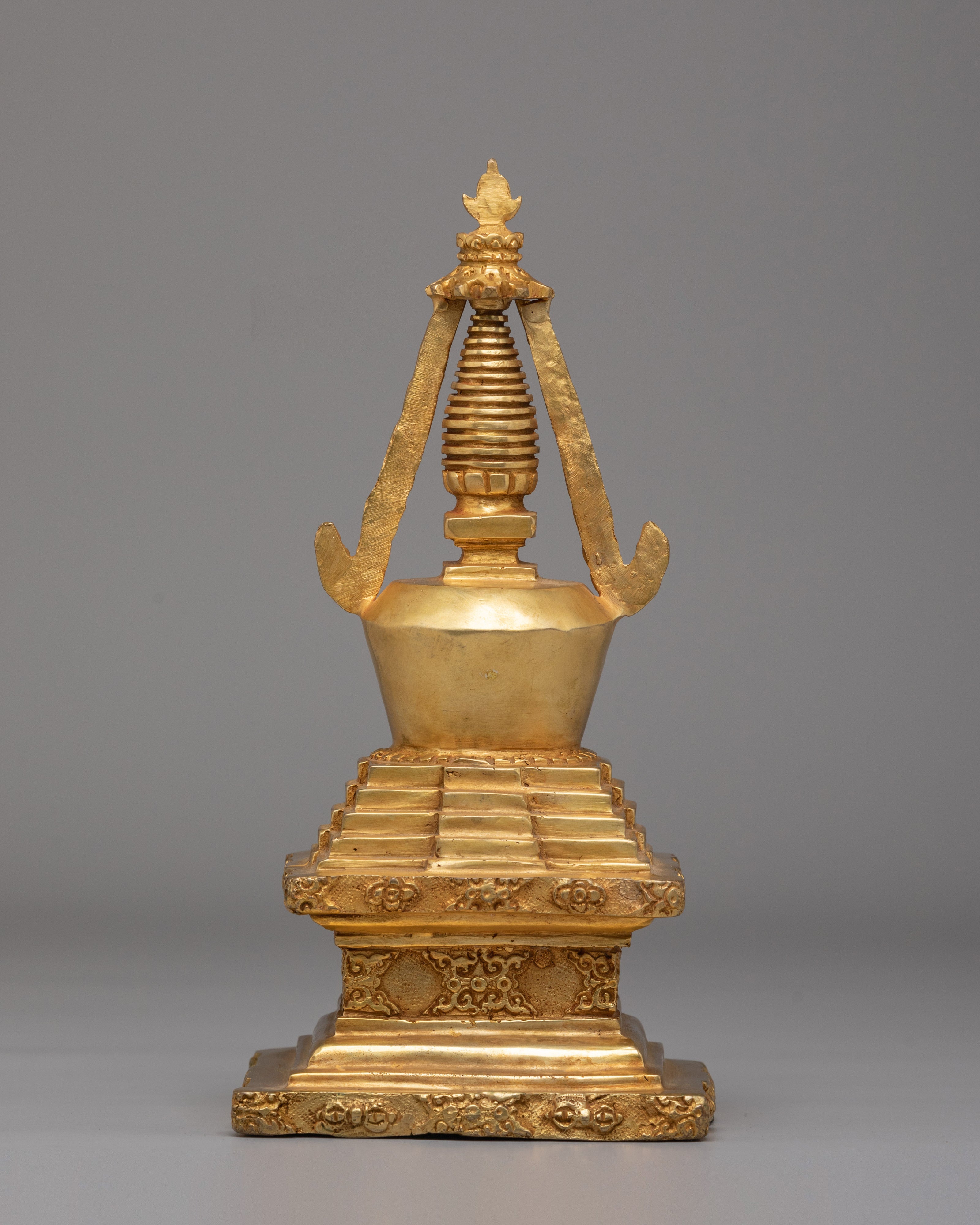 Handcrafted Stupa of Wisdom and Compassion | Tibetan Spiritual Shrine