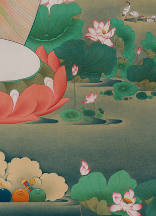 Standing Buddha Shakyamuni Thangka | Exquisite Karma Gadri Masterpiece