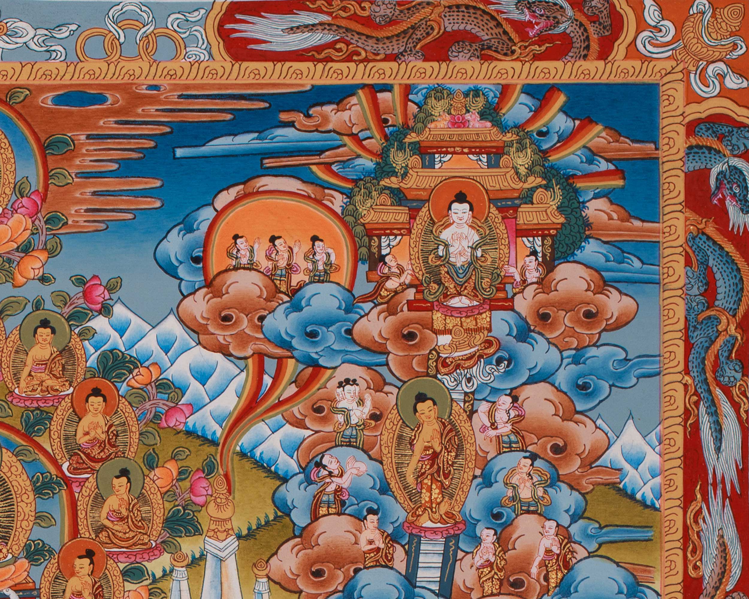Traditional Thangka of Buddha's Life Story | Journey From Birth to Enlightenment