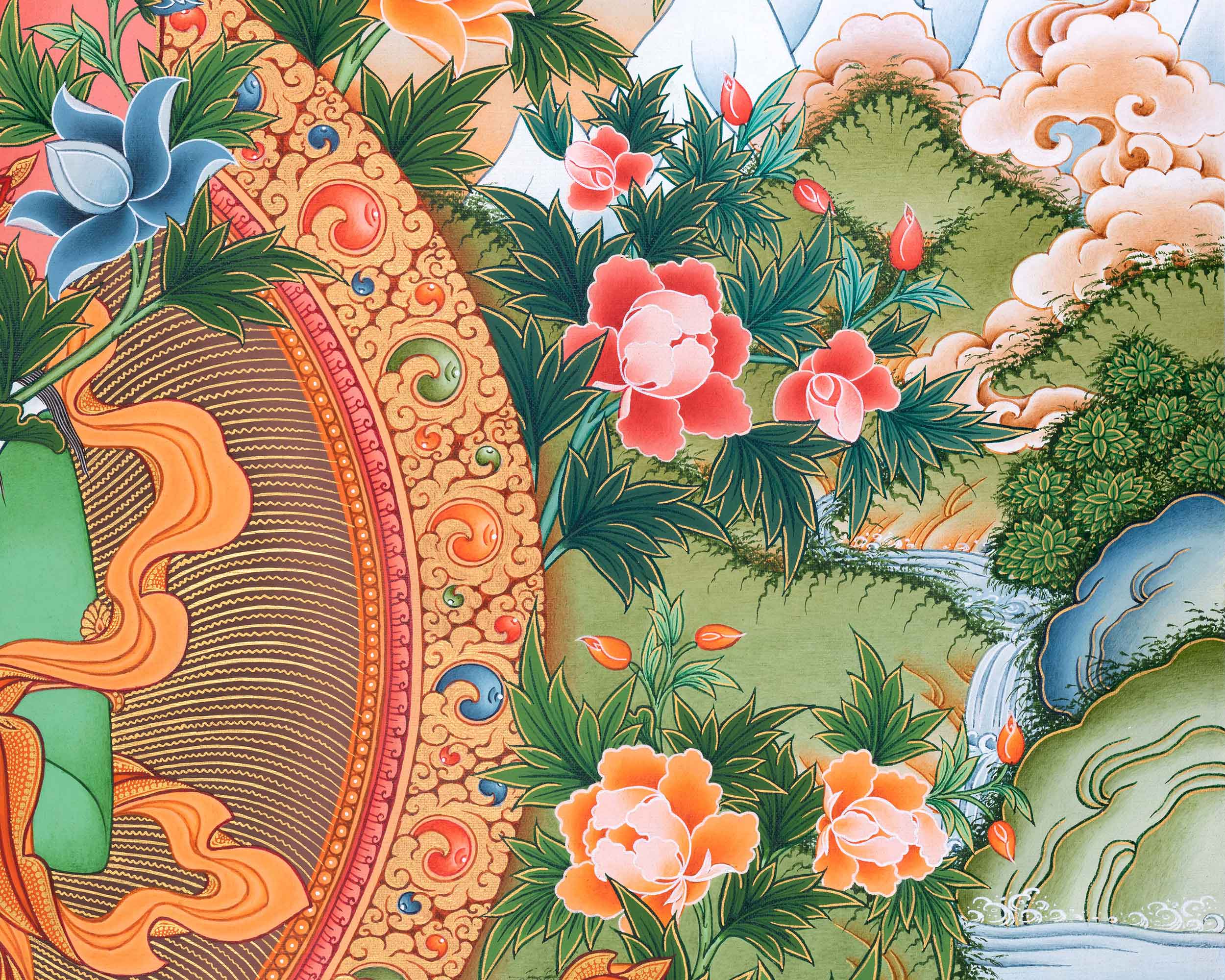 Green Tara Thangka Print for Wall Hanging | The Goddess of Compassion | Wall Art For Mindful Reflection