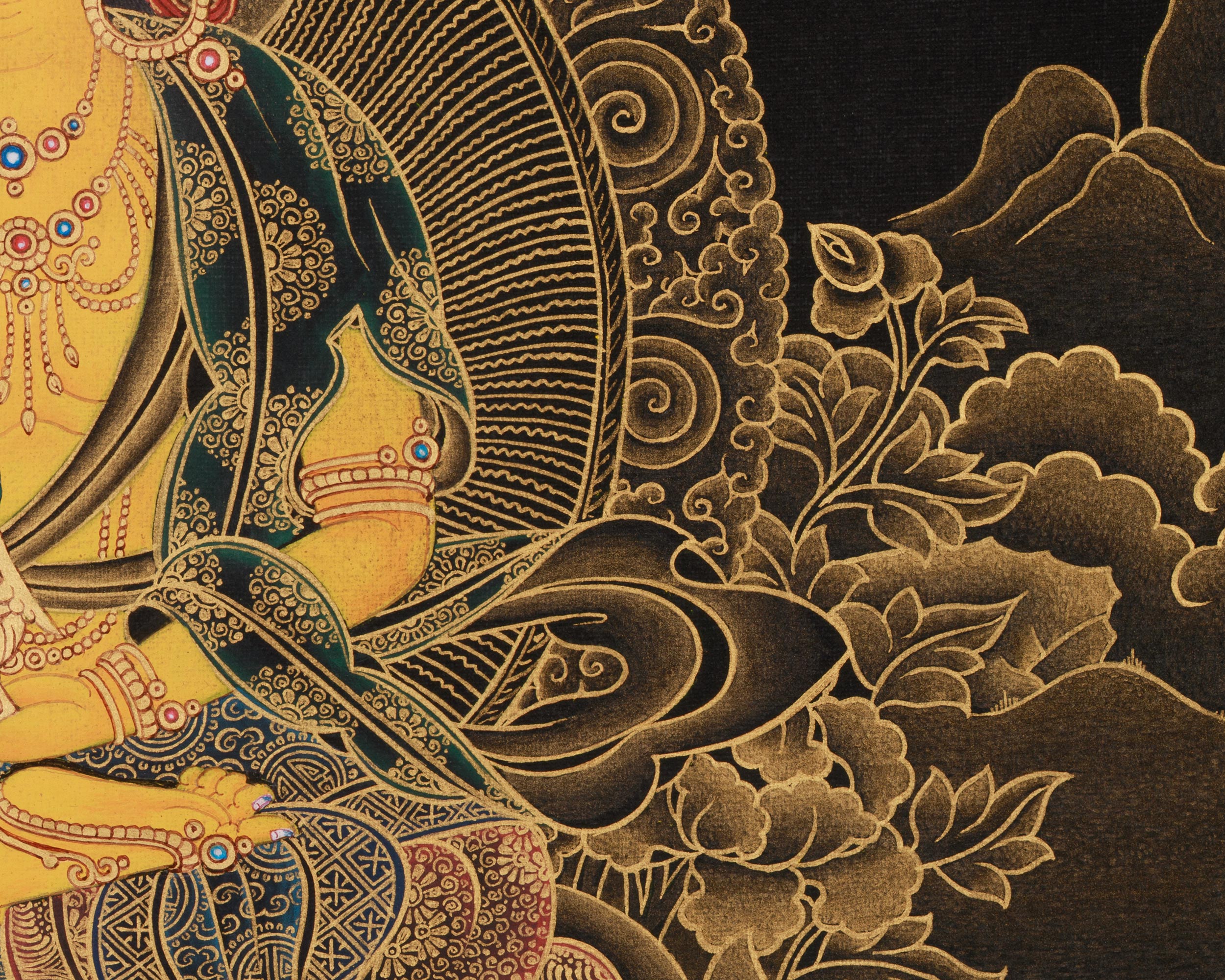 Kshitigarbha Bodhisattva Thangka | The Protector of Souls and the Earth