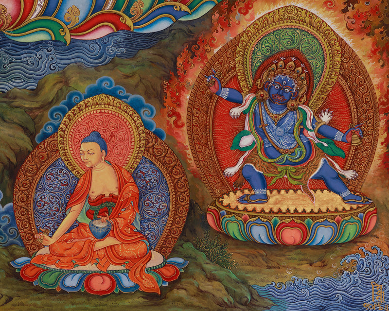 Guru Rinpoche Thangka Print | Eight Manifestations of Padmasambhava