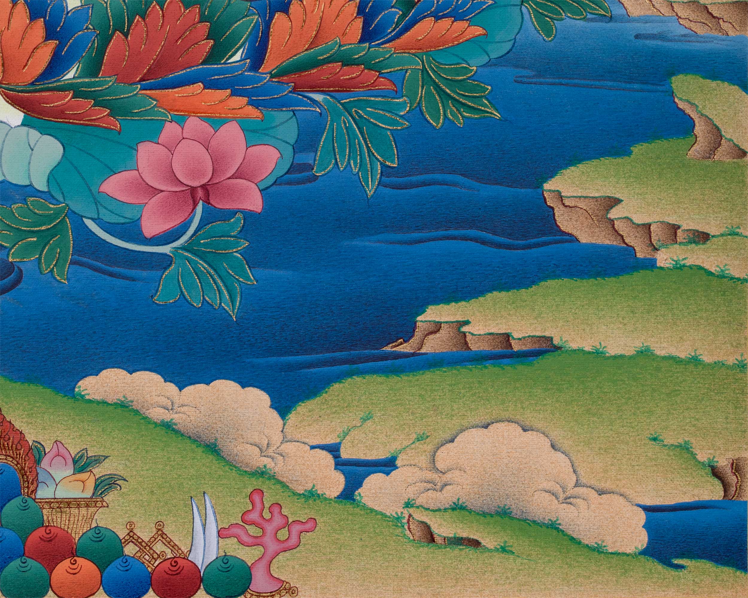 Guru Rinpoche Thangka Print | The Lotus Born Master | Traditional Padmasambhava Artwork