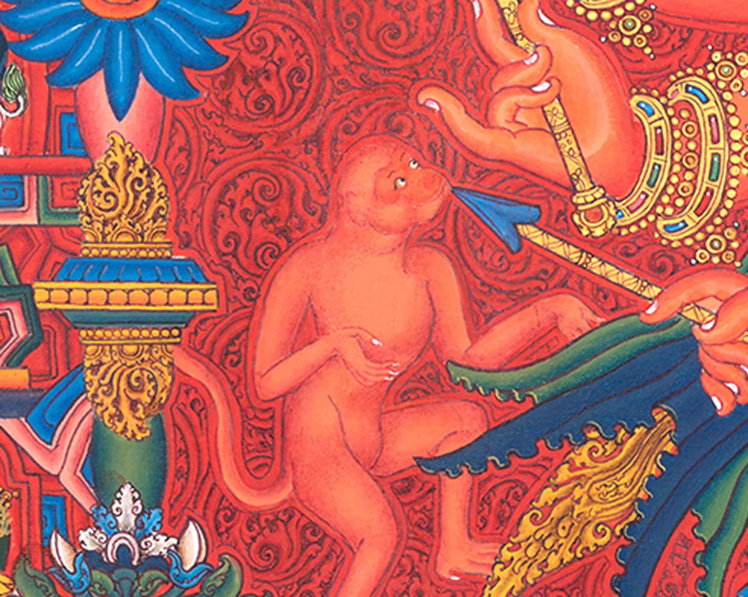 Ganesh Thangka Print | Traditional Tibetan Art