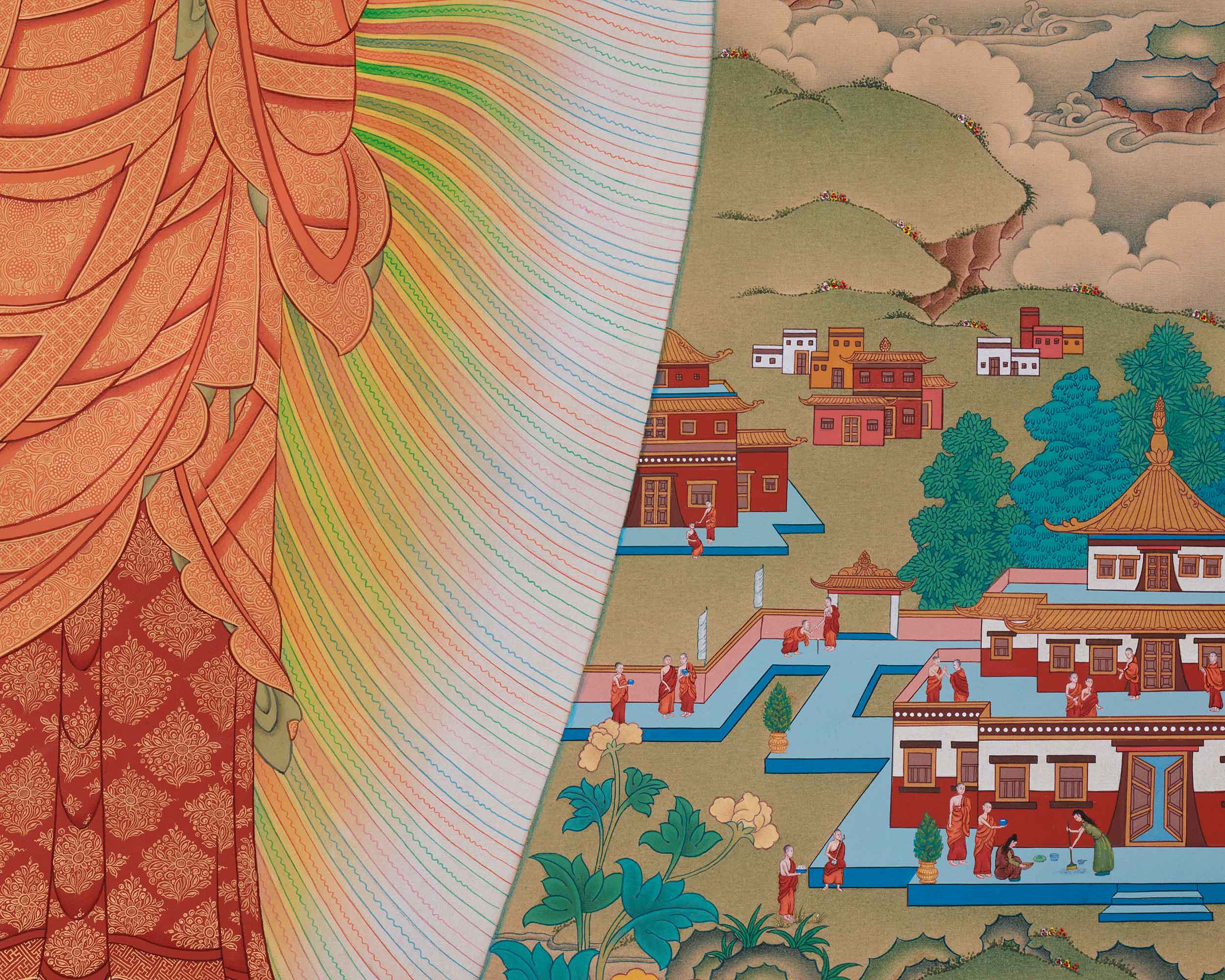 Standing Siddhartha Gautama Thangka | Founder of Buddhism