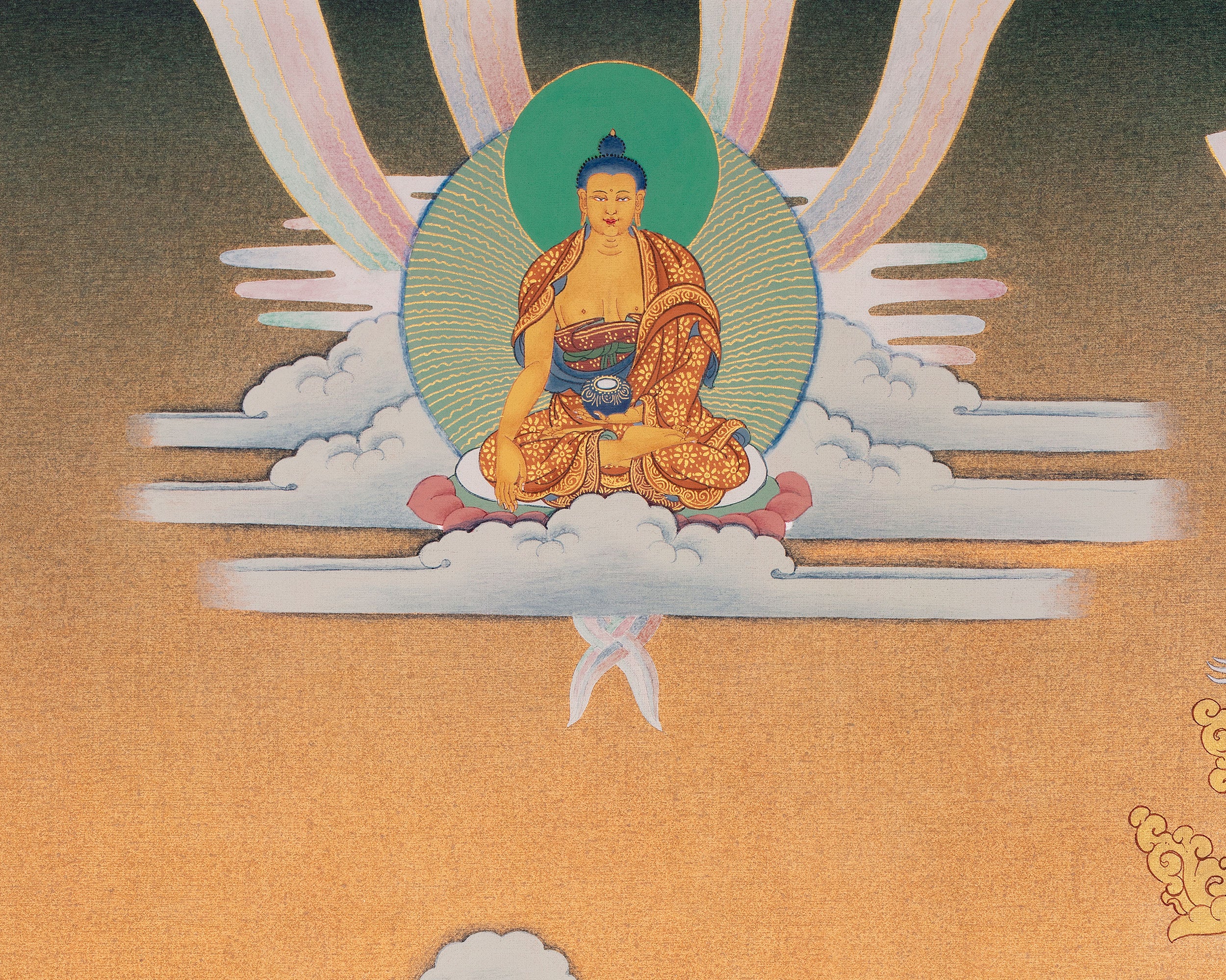 High-Quality Namtoshe with Five Dzambhala Print | Wealth Deities with Protective and Enlightened Figures