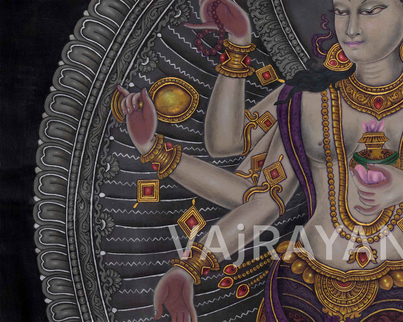 Basundhara, The Wealth Deity Giclee Print |  Bhasundhara Devi Thangka Print