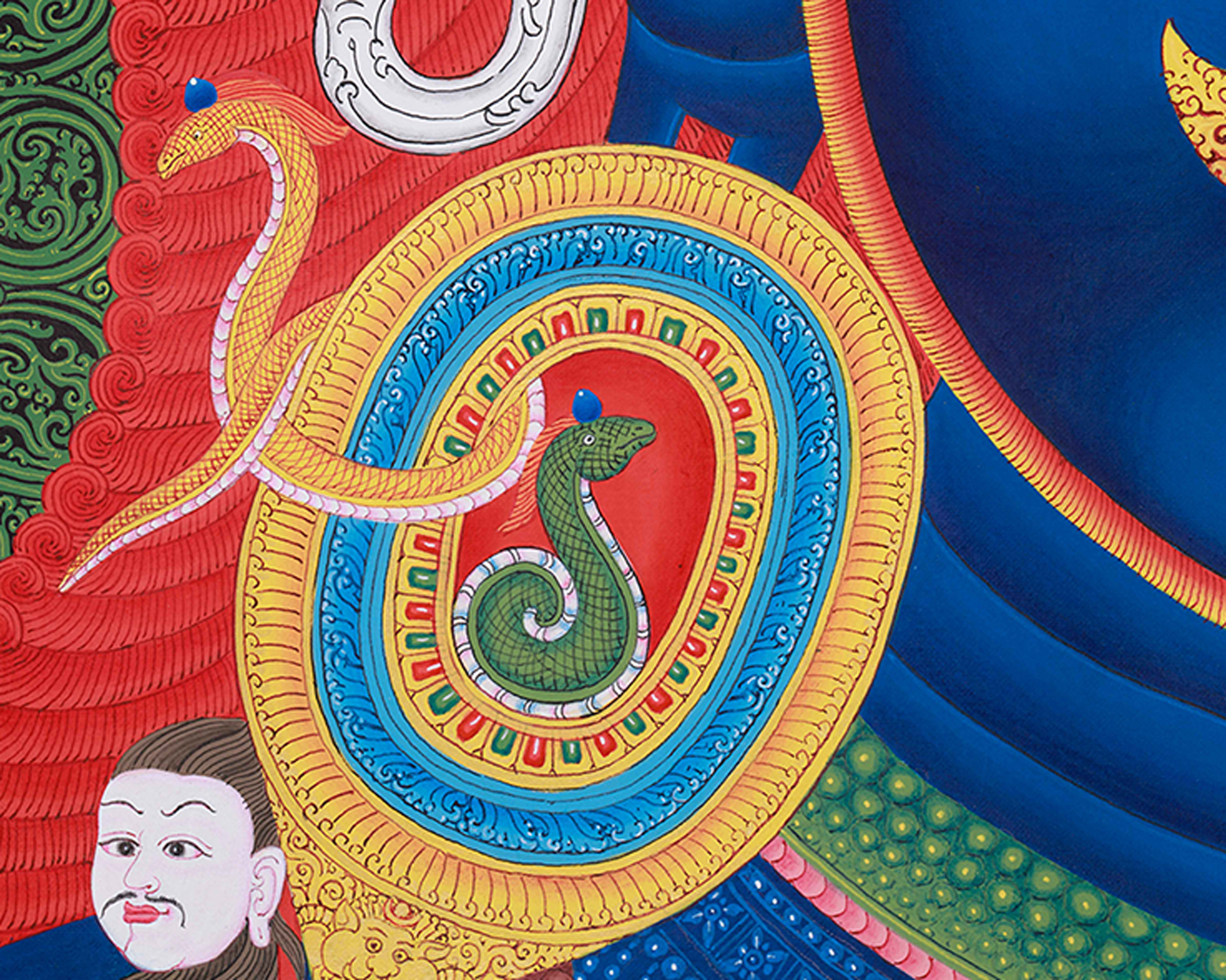 Lord Bhairav Thangka | Wrathful Essence of Bhairava | Traditional Hand Painted Art