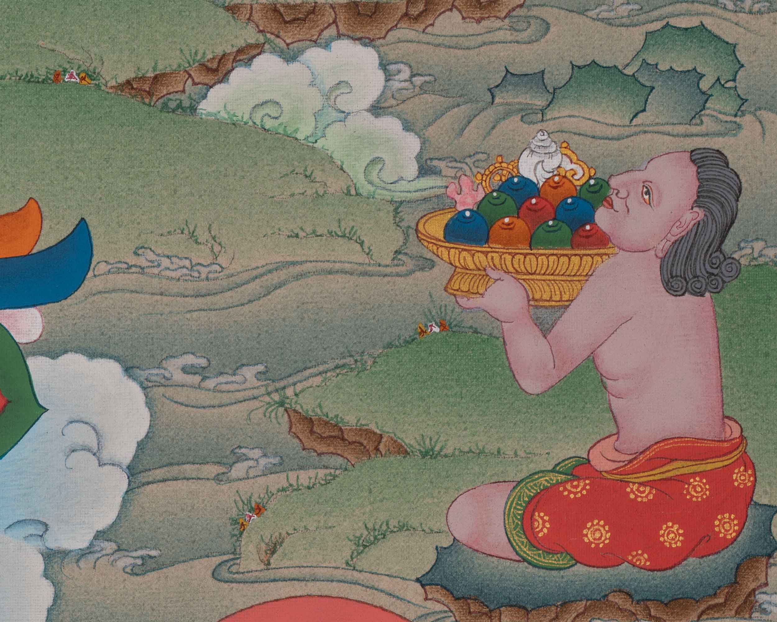 White Mahakala Art | Symbol of Prosperity and Protection | Spiritual Thangka