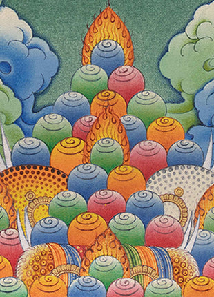 Traditional Pema Gyalpo Print | Guru Rinpoche's Manifestation Art | Buddhist Decor