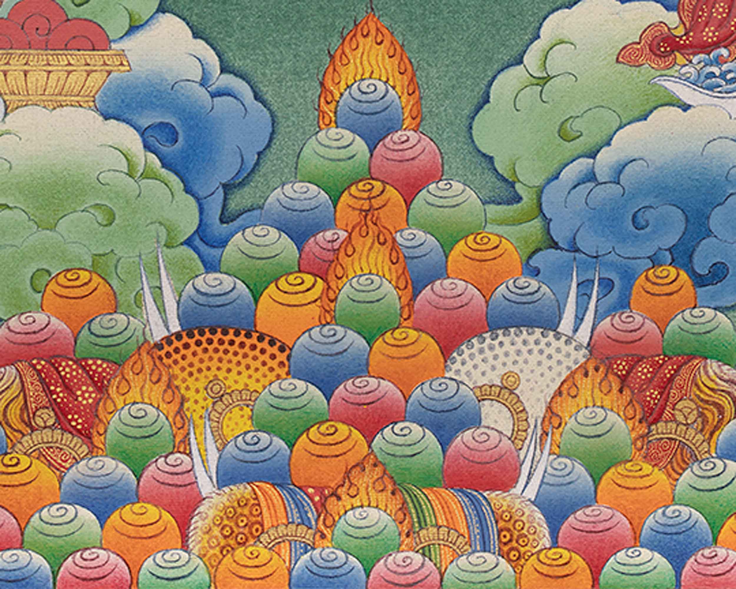 Traditional Pema Gyalpo Print | Guru Rinpoche's Manifestation Art | Buddhist Decor