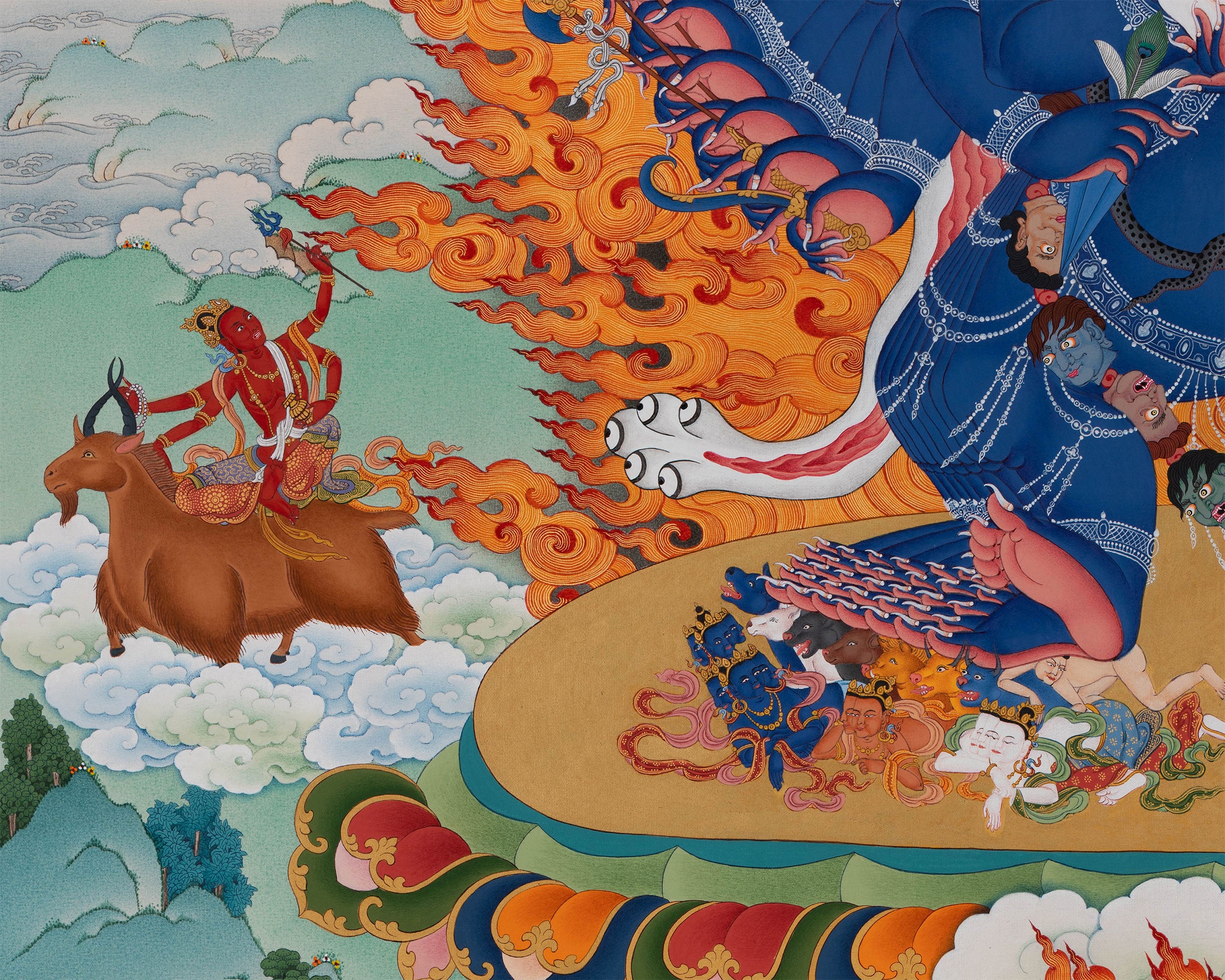 Yamantaka with Others | High Quality Thangka Print
