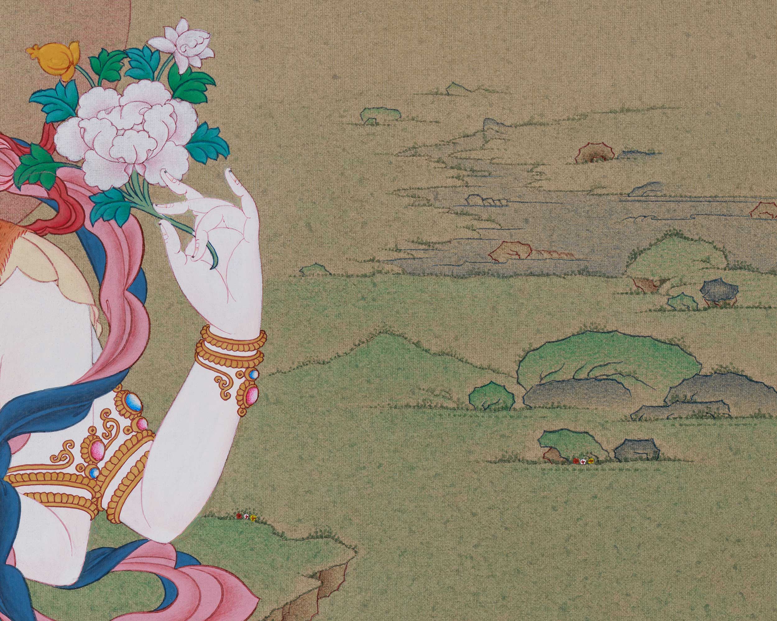 Compassion Deity, Chenrezig Thangka | The Bodhisattva of Mercy in Sacred Art