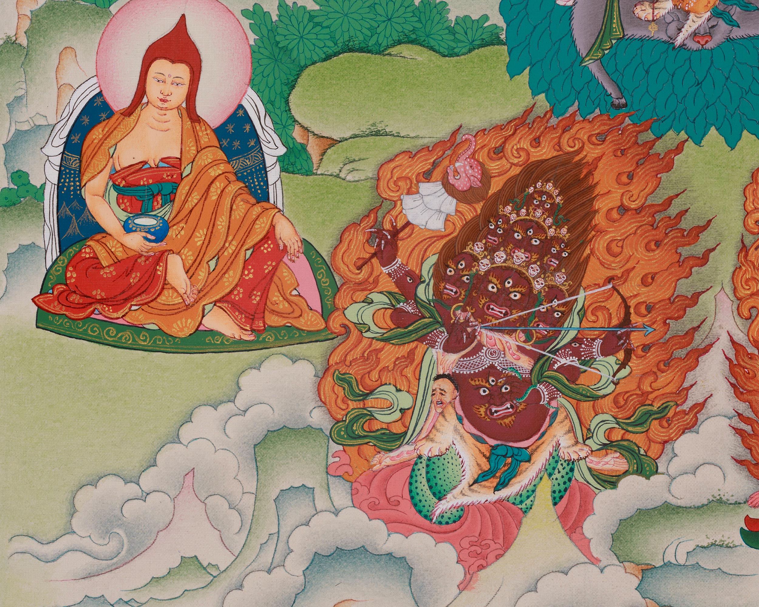 Vajrayana Guru Rinpoche Artwork | Sacred Padmasambhava Thangka Painting