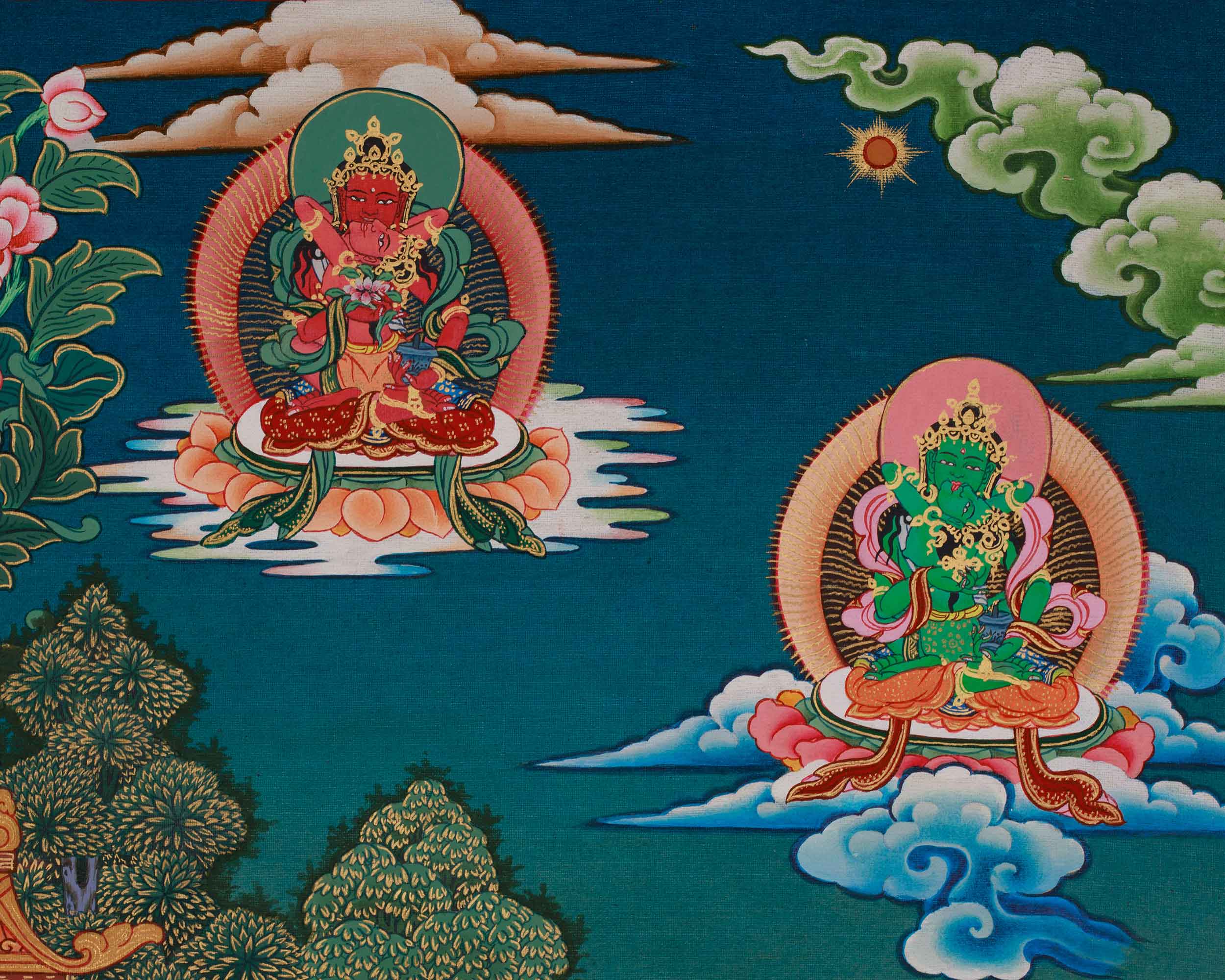 Traditional Vajrasattva Thangka | A Sacred Representation of Purification and Divine Power