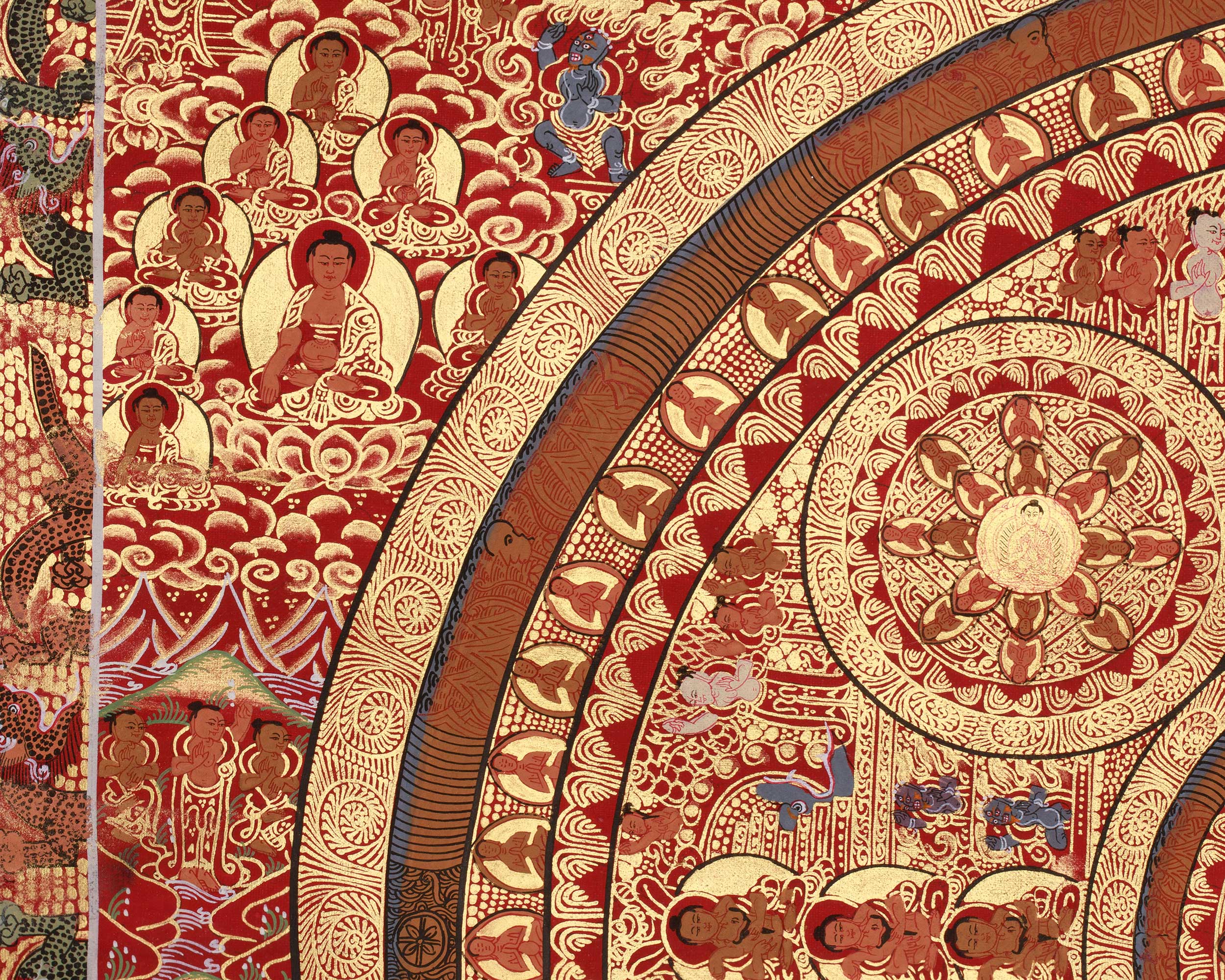 Shakyamuni Buddha Mandala Painting | A Sacred Thangka of Enlightenment and Cosmic Order